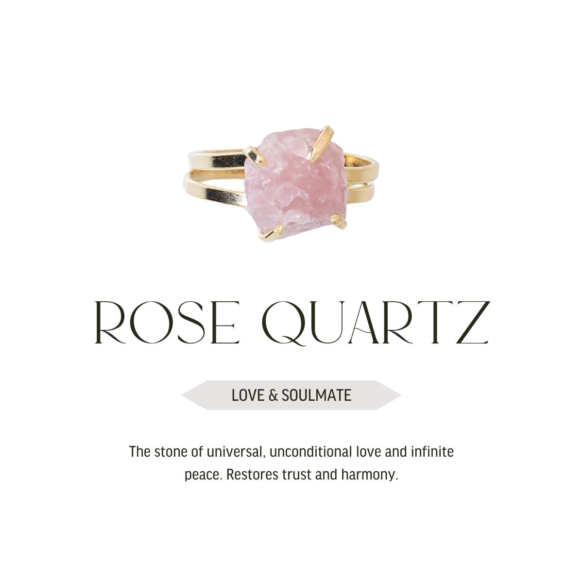 Small Rose Quartz - Lollipop Ring - Gold Plated
