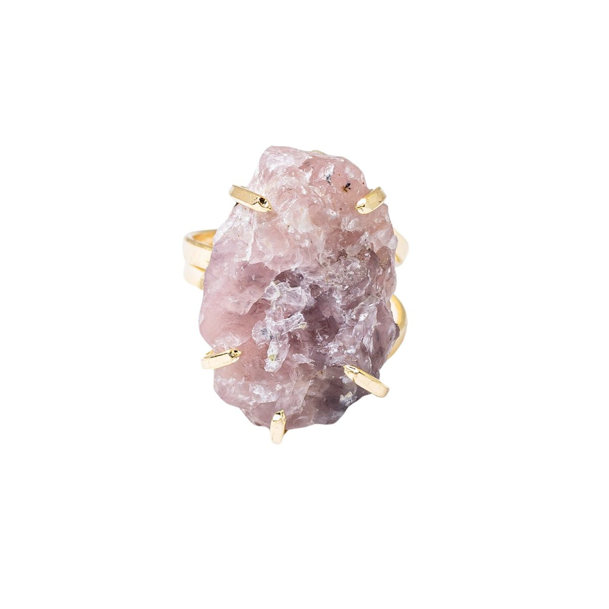 Big Pink Tourmaline - Lollipop Ring - Gold Plated