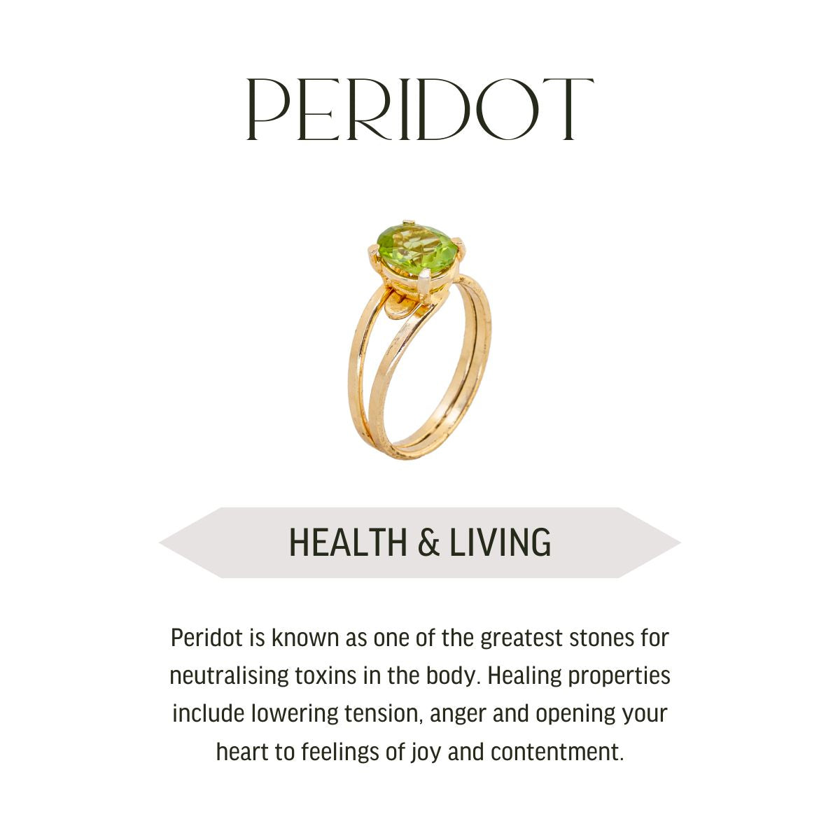 Peridot - Royal Ring - Adjustable - Gold Plated