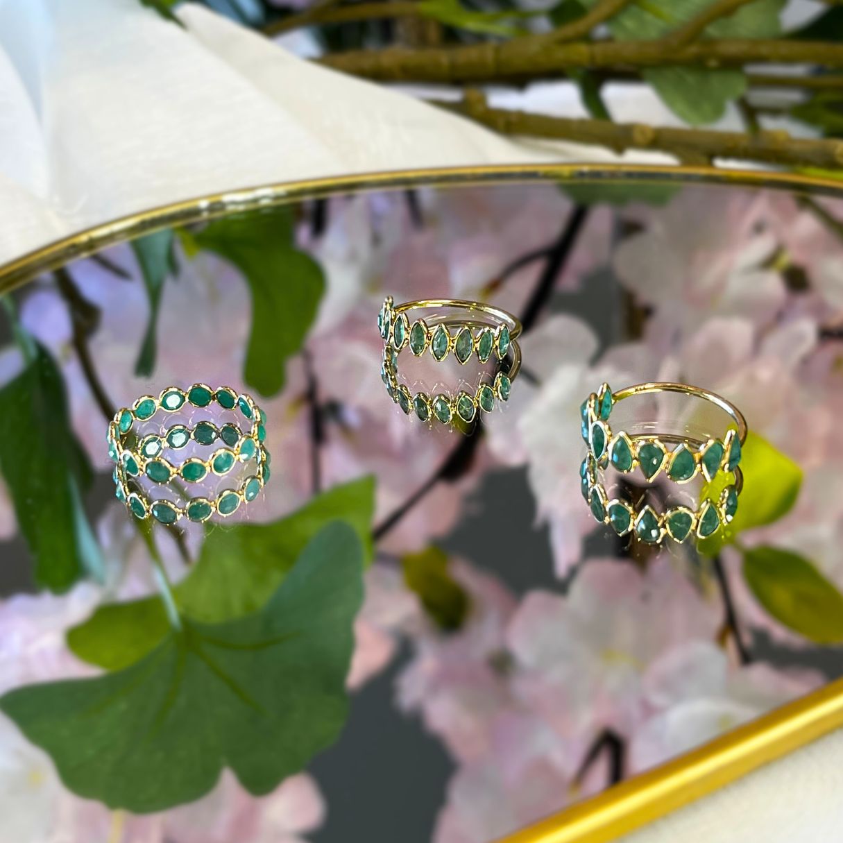 14k Solid Gold Emerald Ring - Points of Wisdom