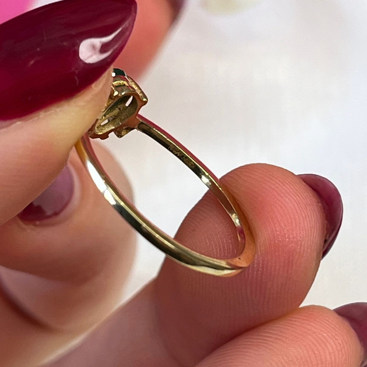 14k Solid Gold Emerald Diamond Ring - Drop of Wisdom