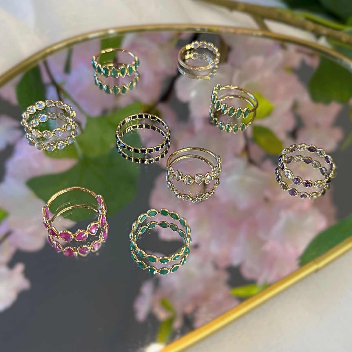 14k Solid Gold Moonstone & Diamonds Ring - Moonlit Treasure