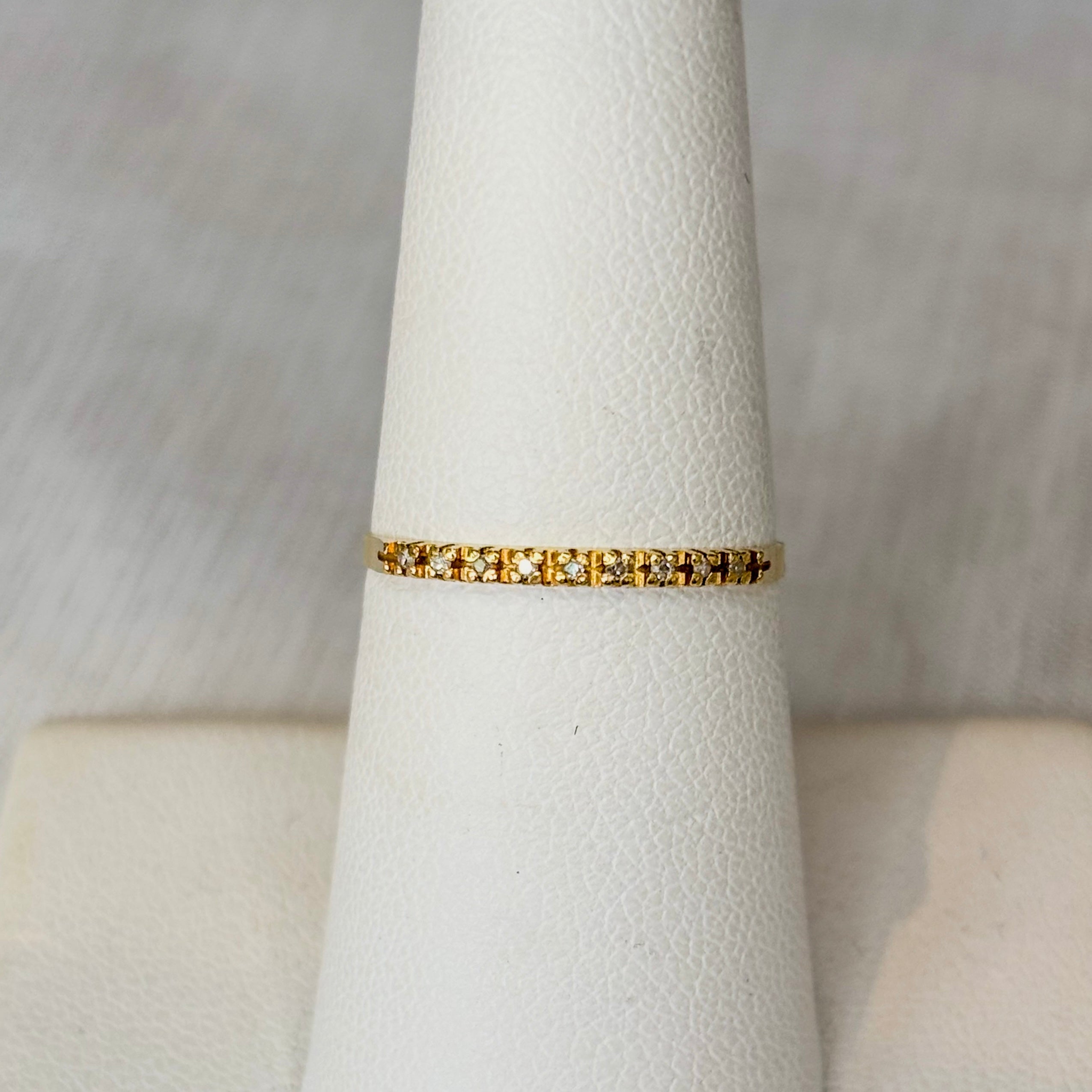Half Eternity Band Diamonds Ring - 18k Solid Gold