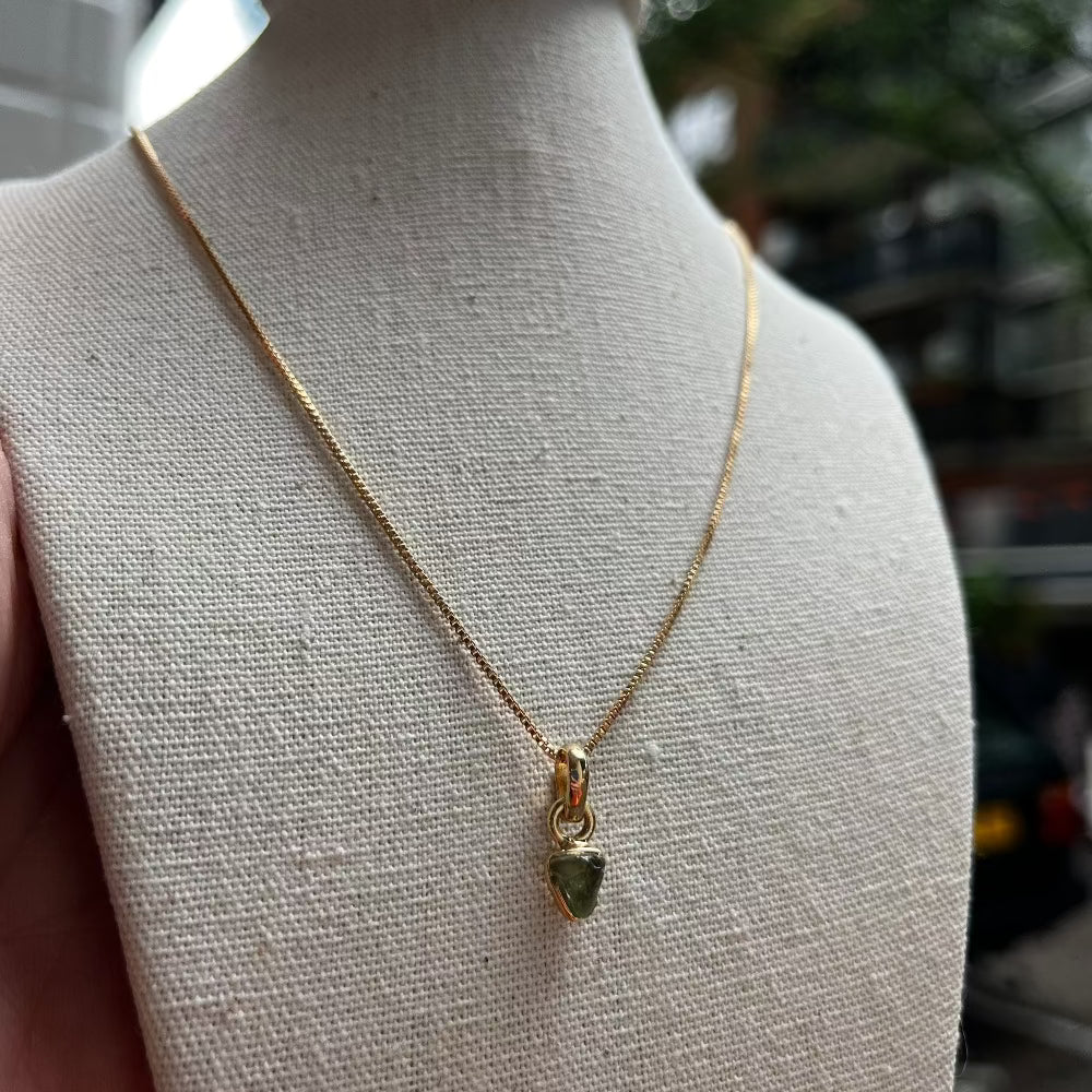 Necklace Moldavite- 18k Gold Plated