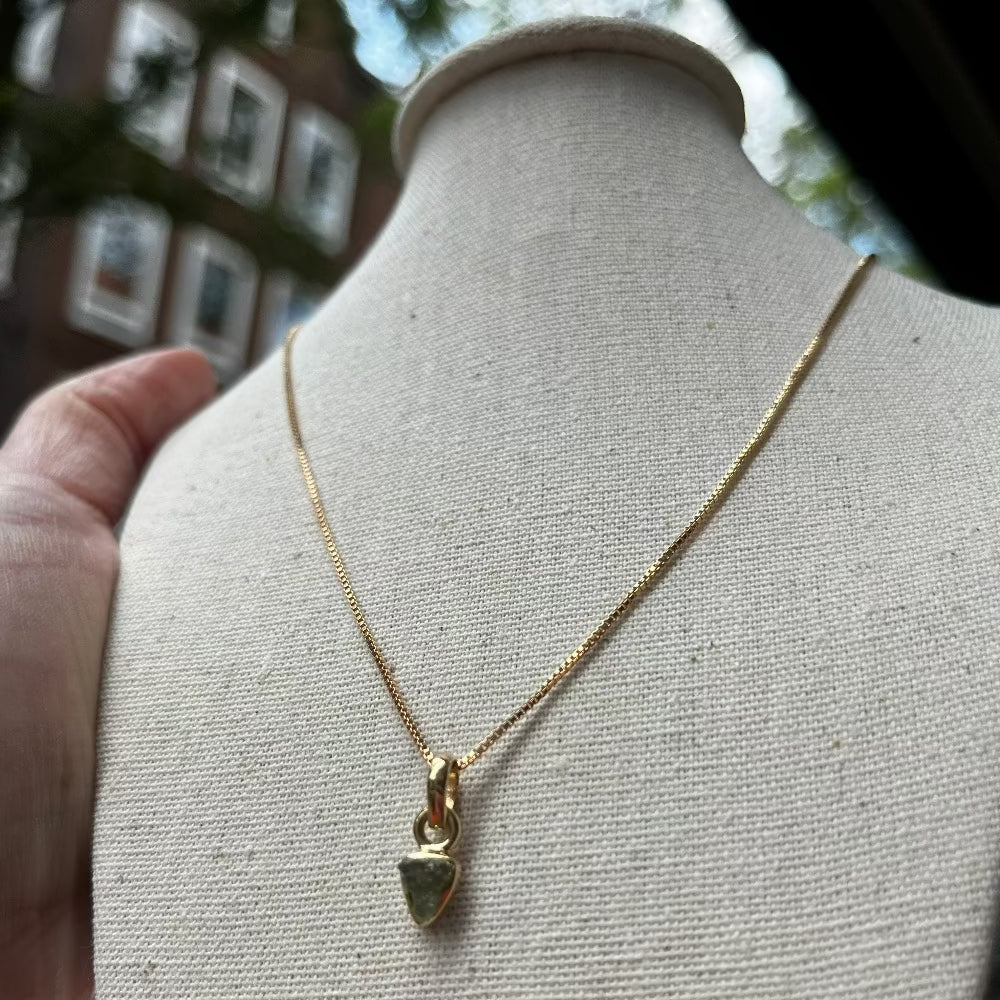 Necklace Moldavite- 18k Gold Plated