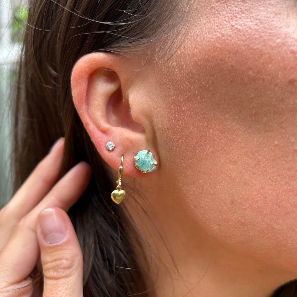 Various Stones - Lollipop Studs Earrings - Gold Plated