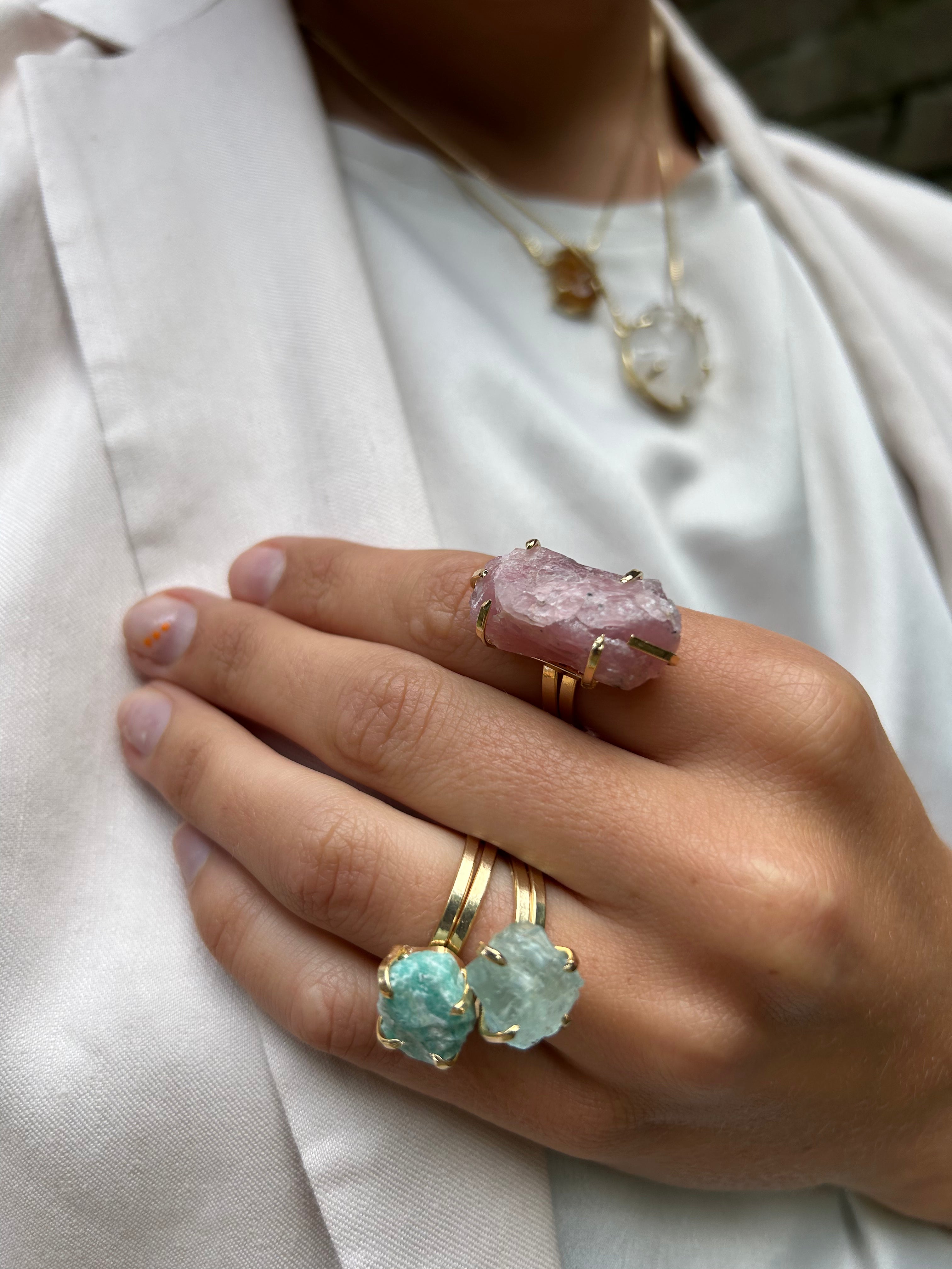 Big Amethyst - Lollipop Ring - Gold Plated