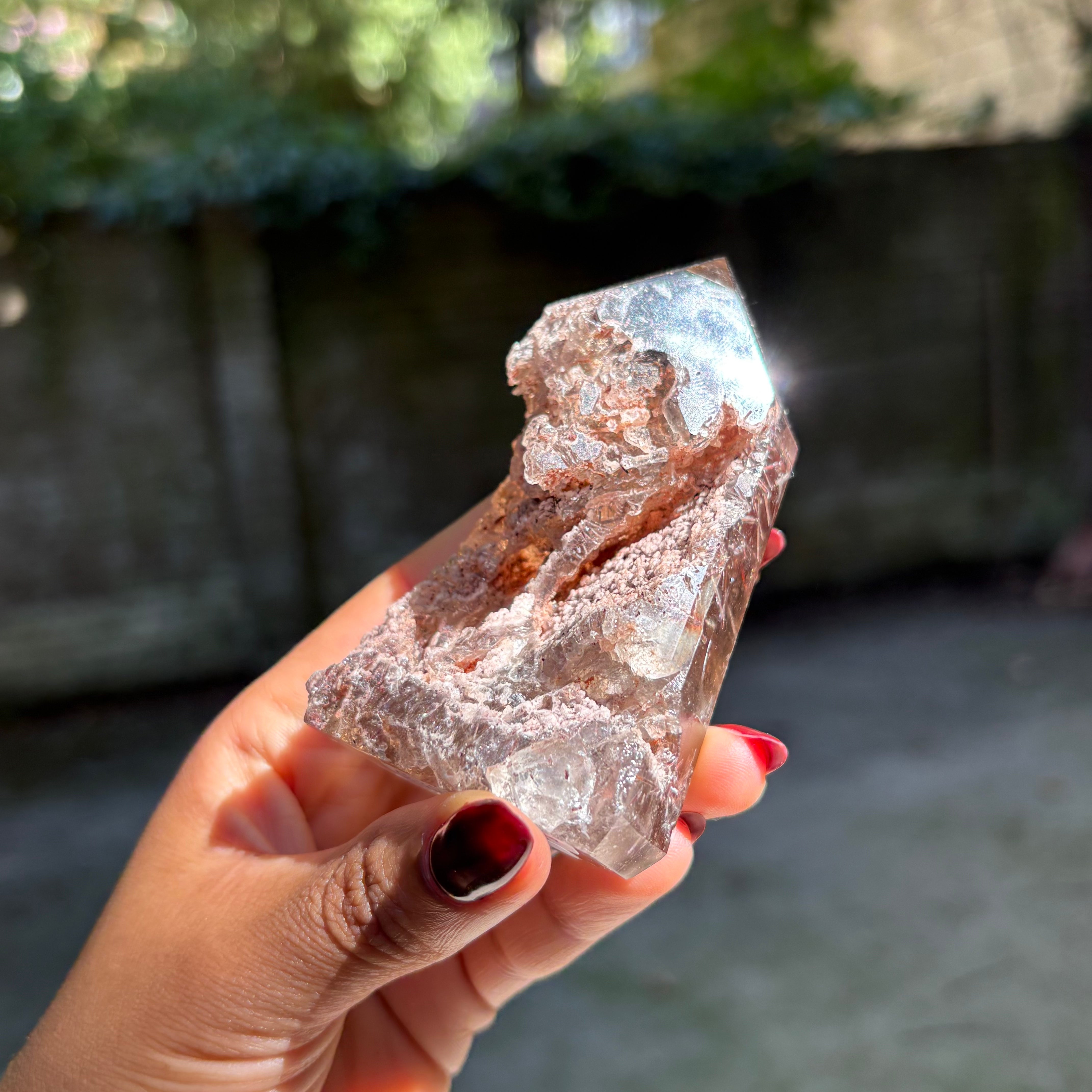 Pink Smoky Quartz Point - Crystal