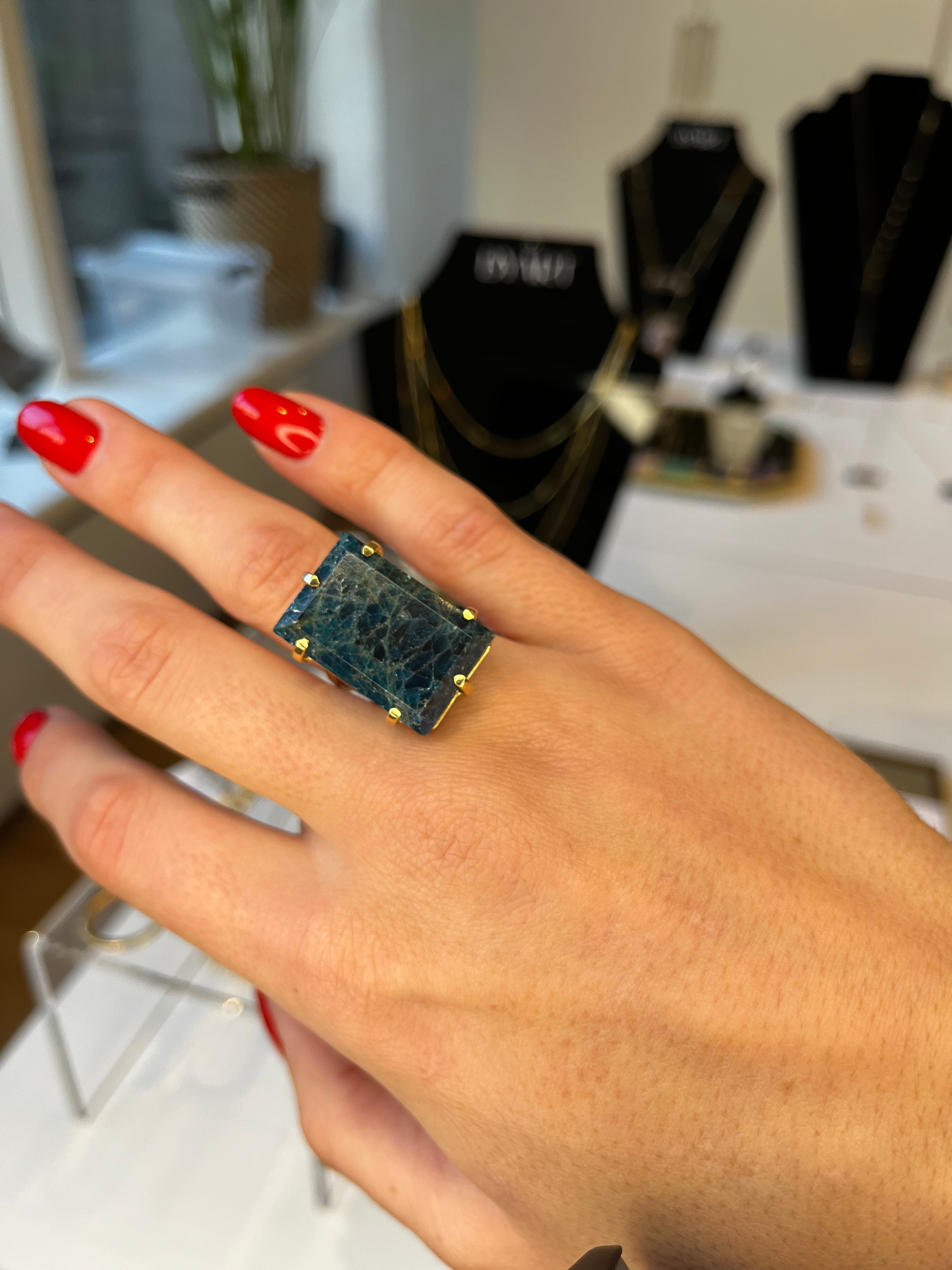 To Be Fearless - Rectangular Ring - Gold Plated