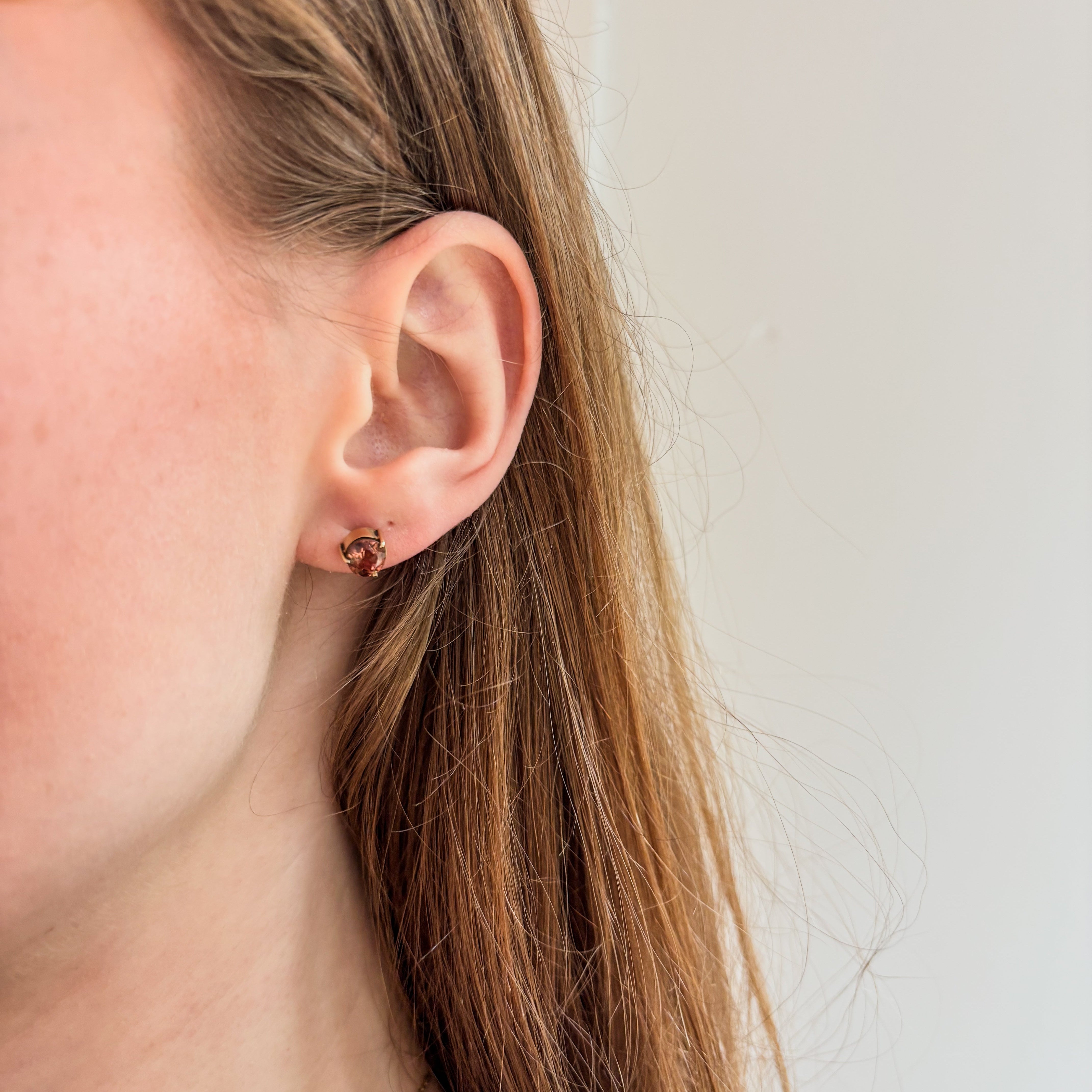 Pink Tourmaline Earrings - 14k Solid Gold