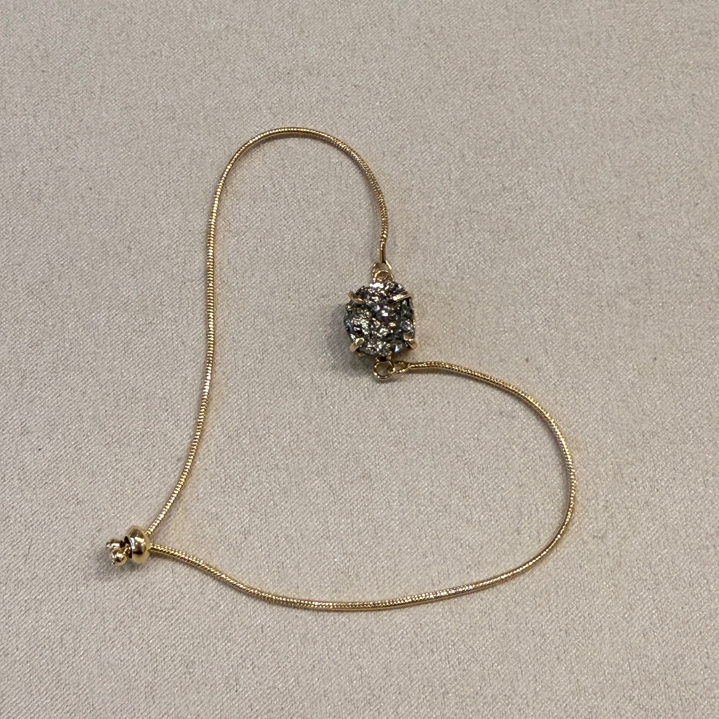 Pyrite Adjustable Bracelet- Gold Plated