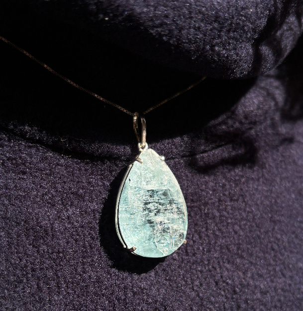 Aquamarine Ocean Whisper Big Drop Pendant - Limited Edition