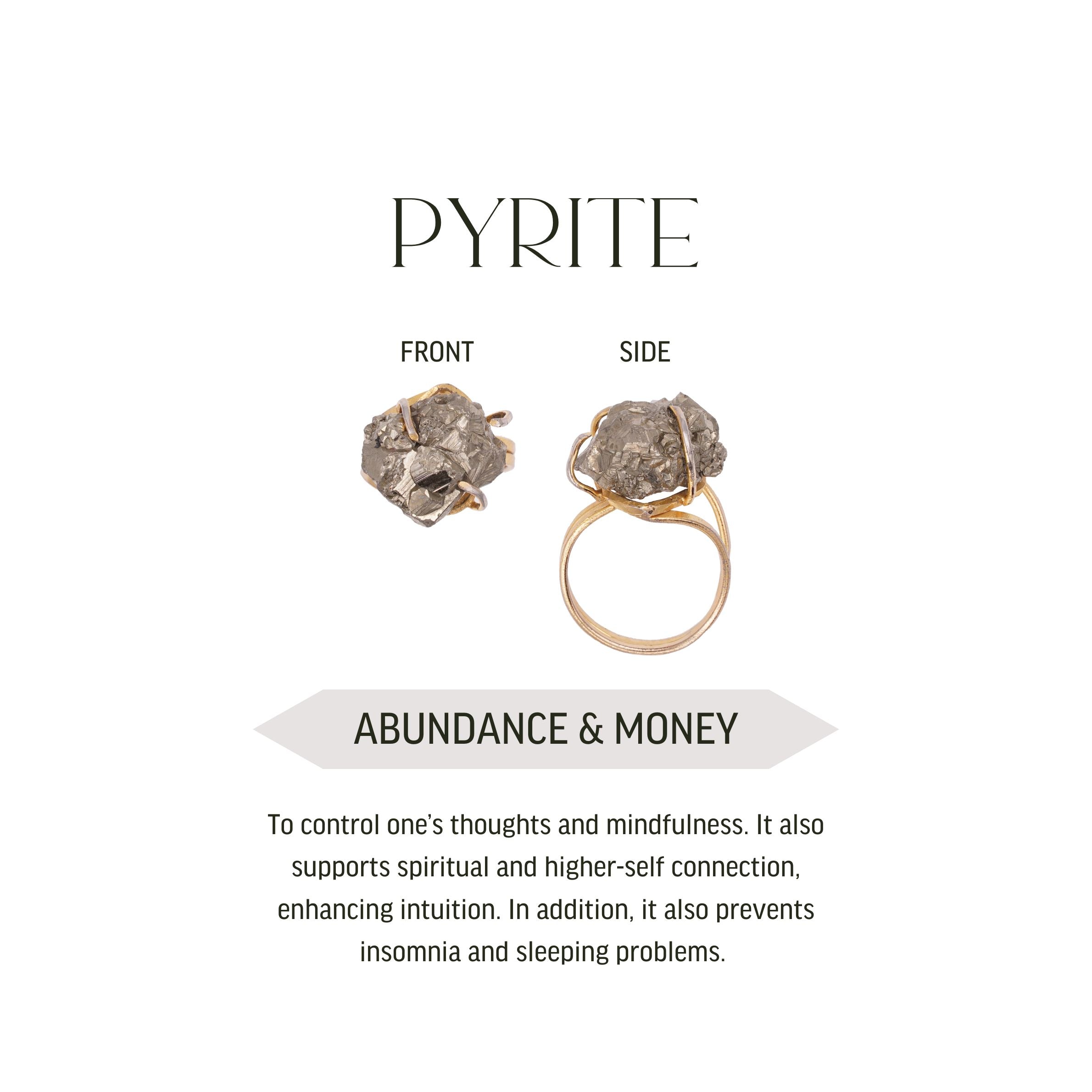 Big Raw Pyrite Ring - Gold Plated