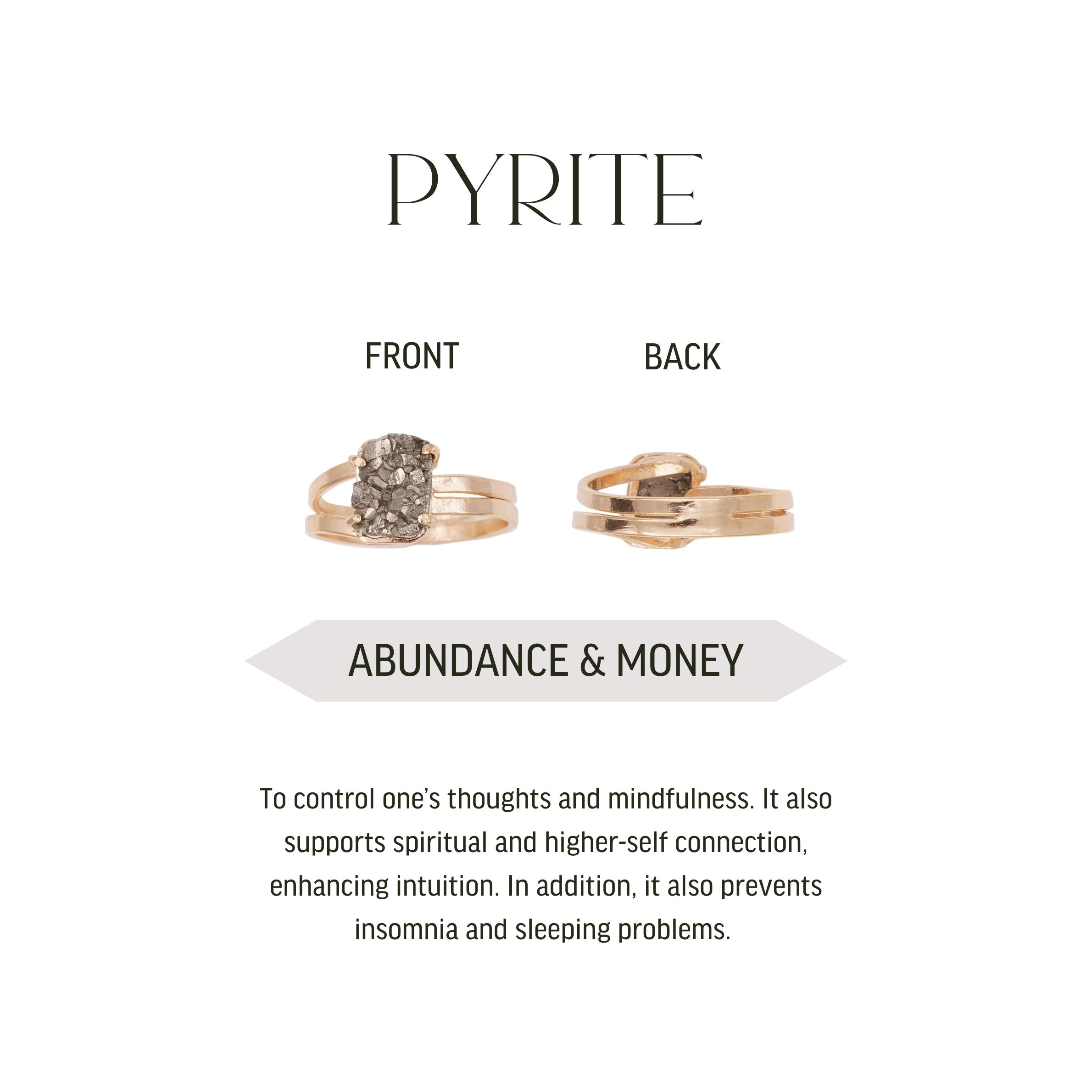 Medium Raw Pyrite Ring - Gold Plated