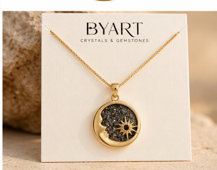 Pyriet - Zon & Maan Ketting - Verguld