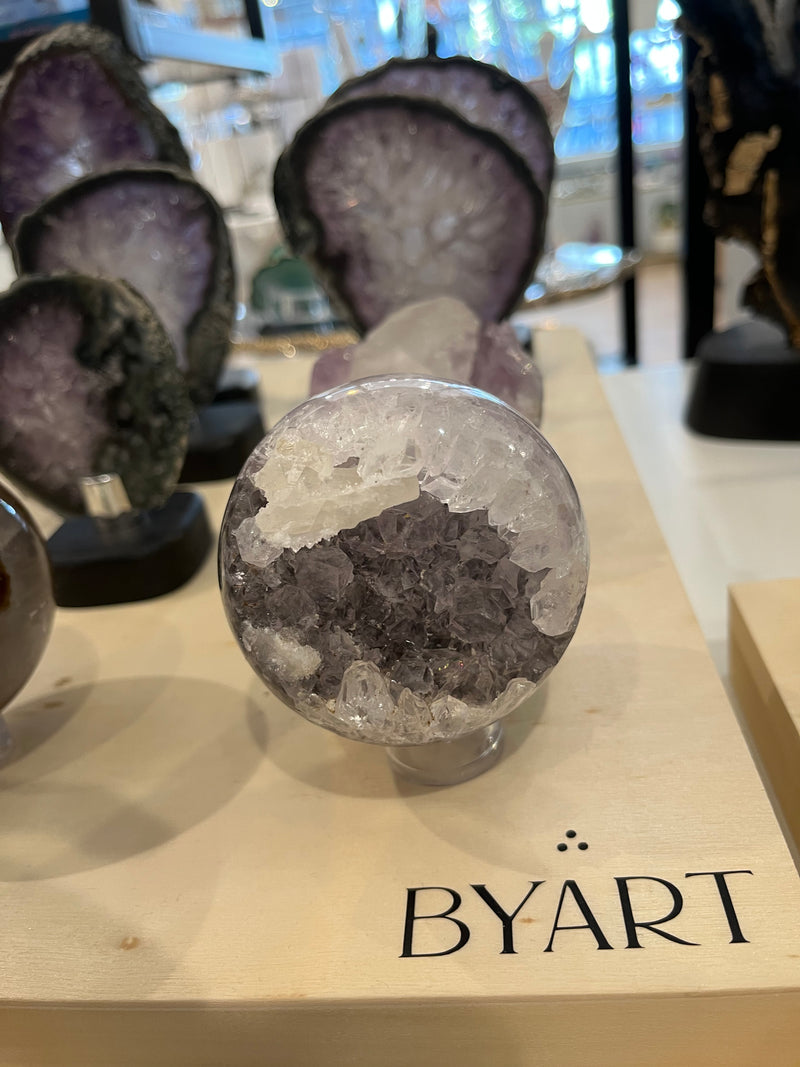 Amethyst with Grey Shade - Crystal Ball