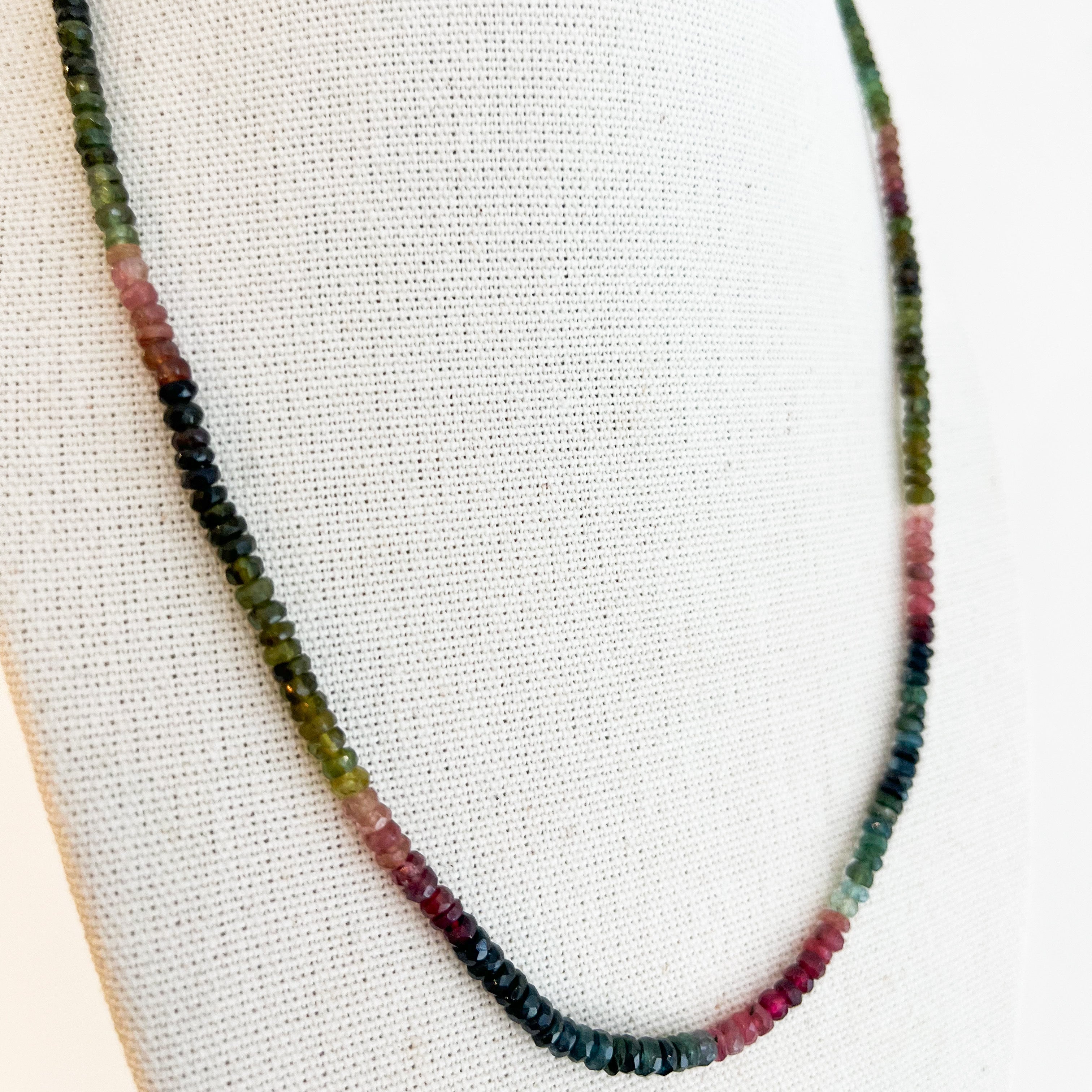 Watermelon Tourmaline Necklace - Sterling Silver