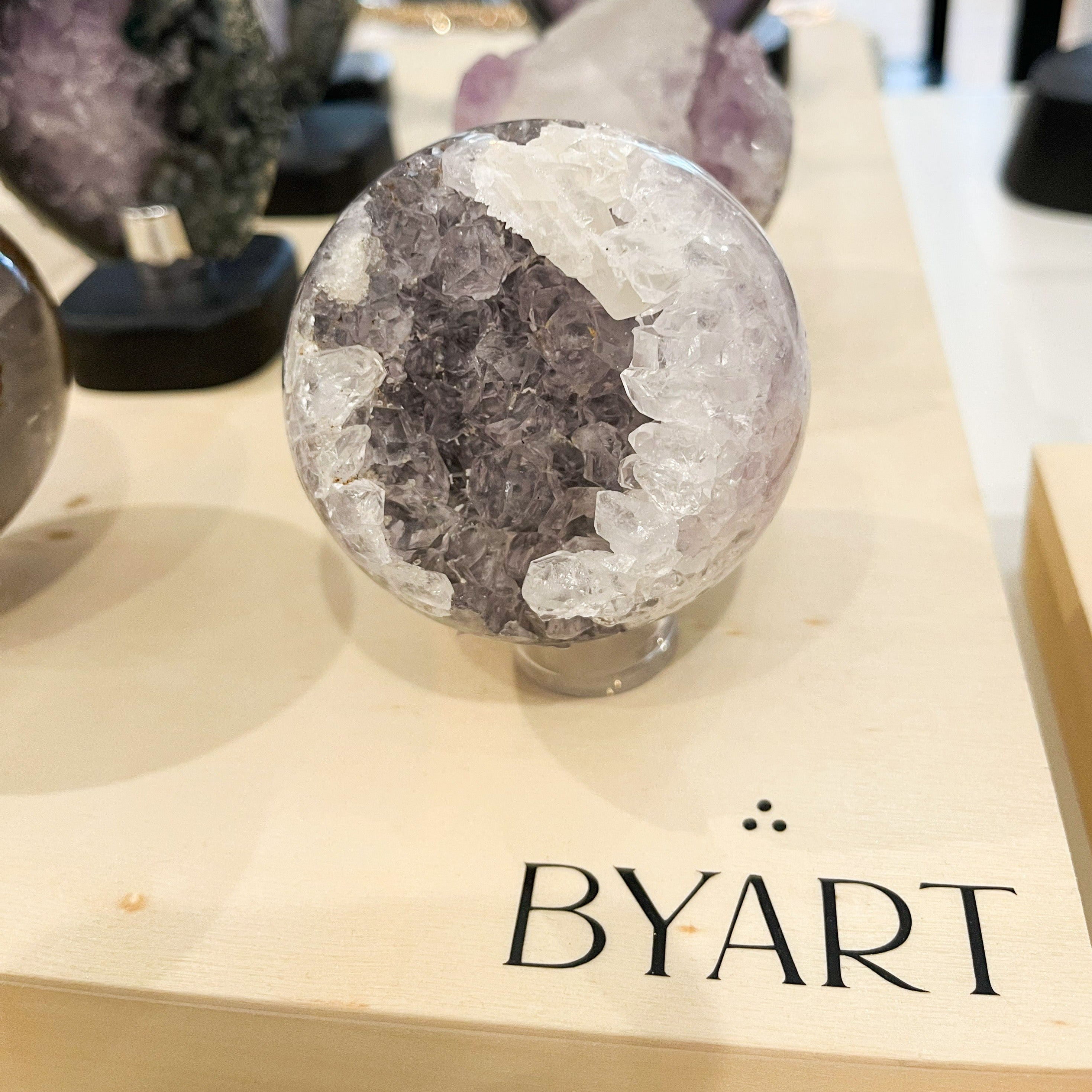 Amethyst with Grey Shade - Crystal Ball