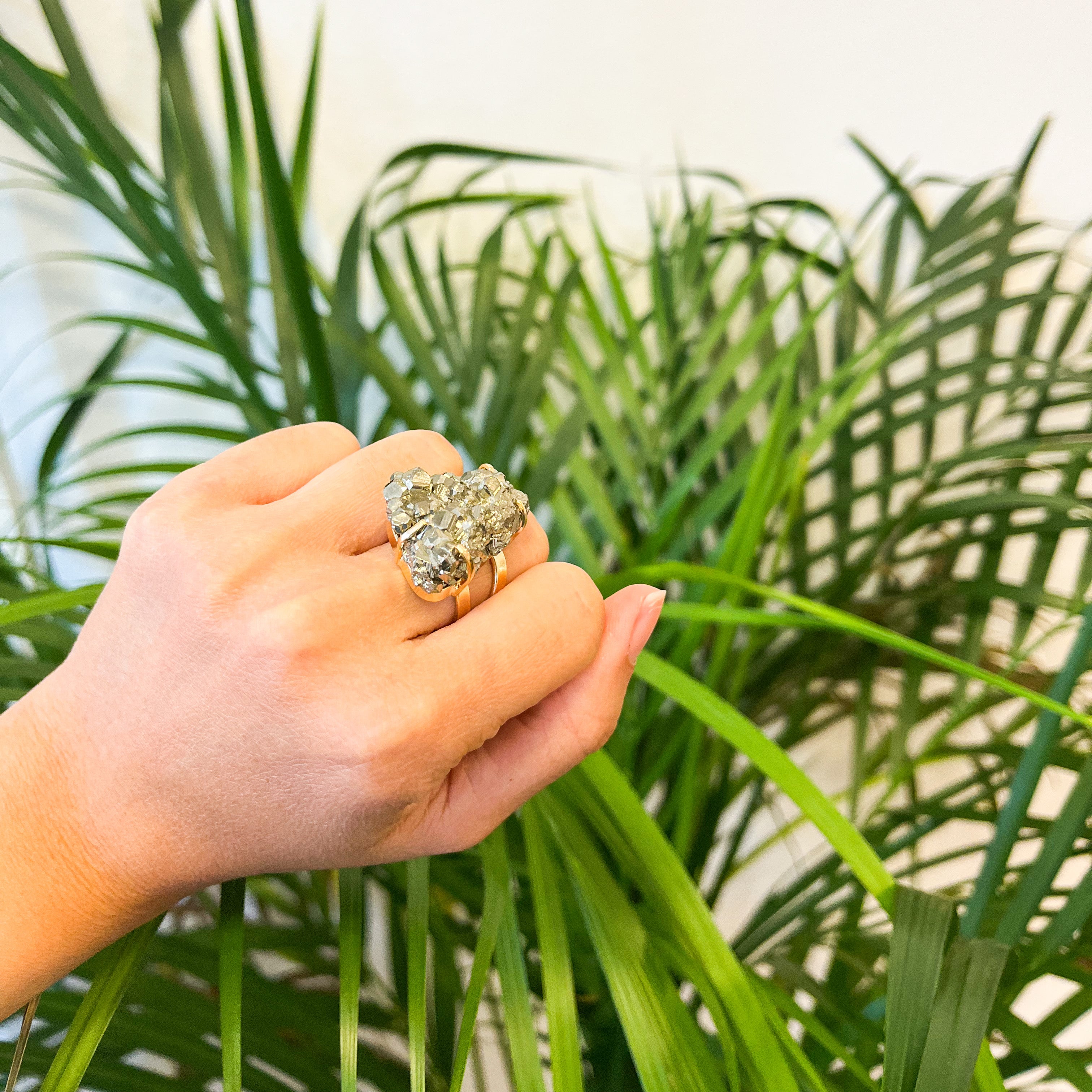Pyrite - Ring - Gold Plated - XL