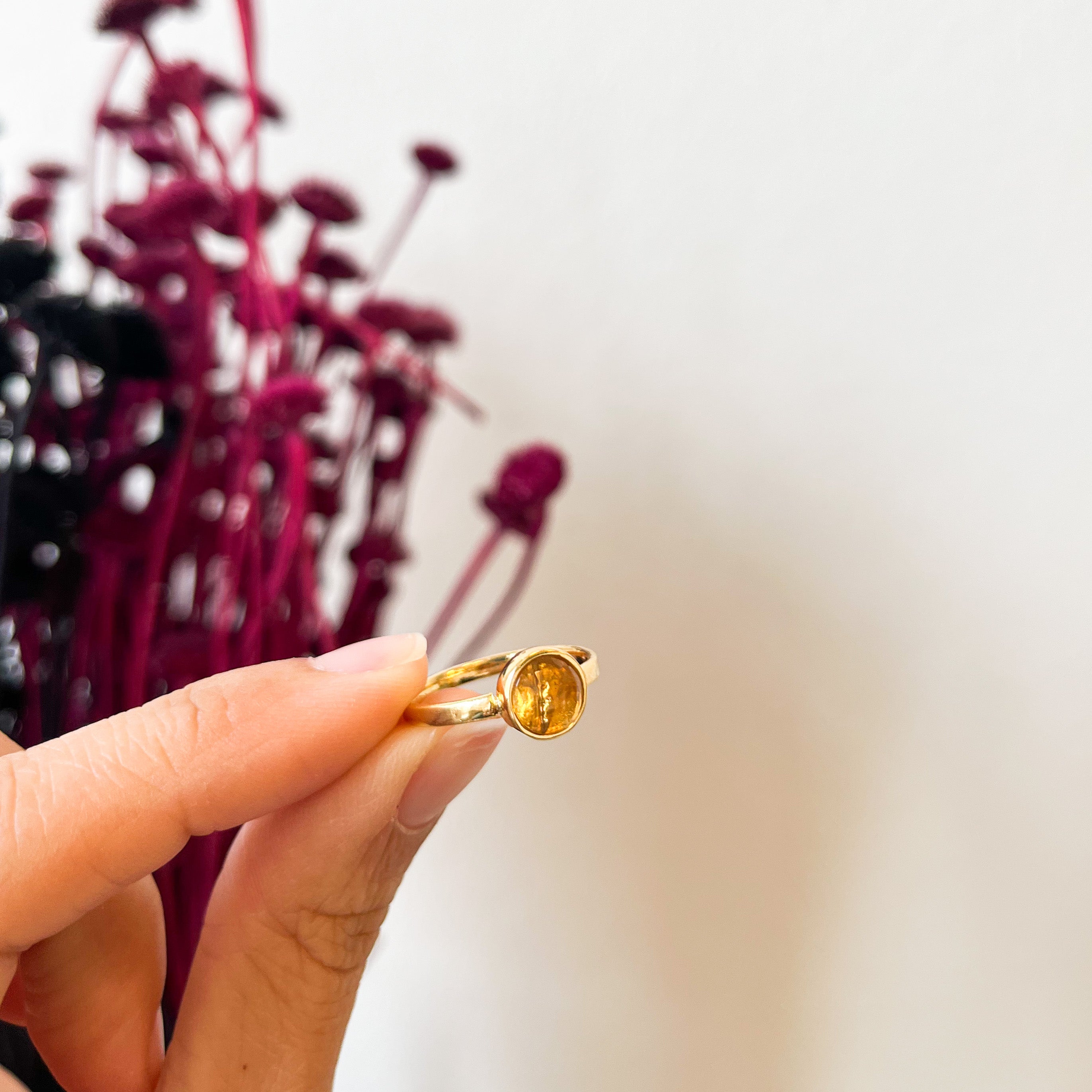 Citrine - Briolette Ring - Gold Plated