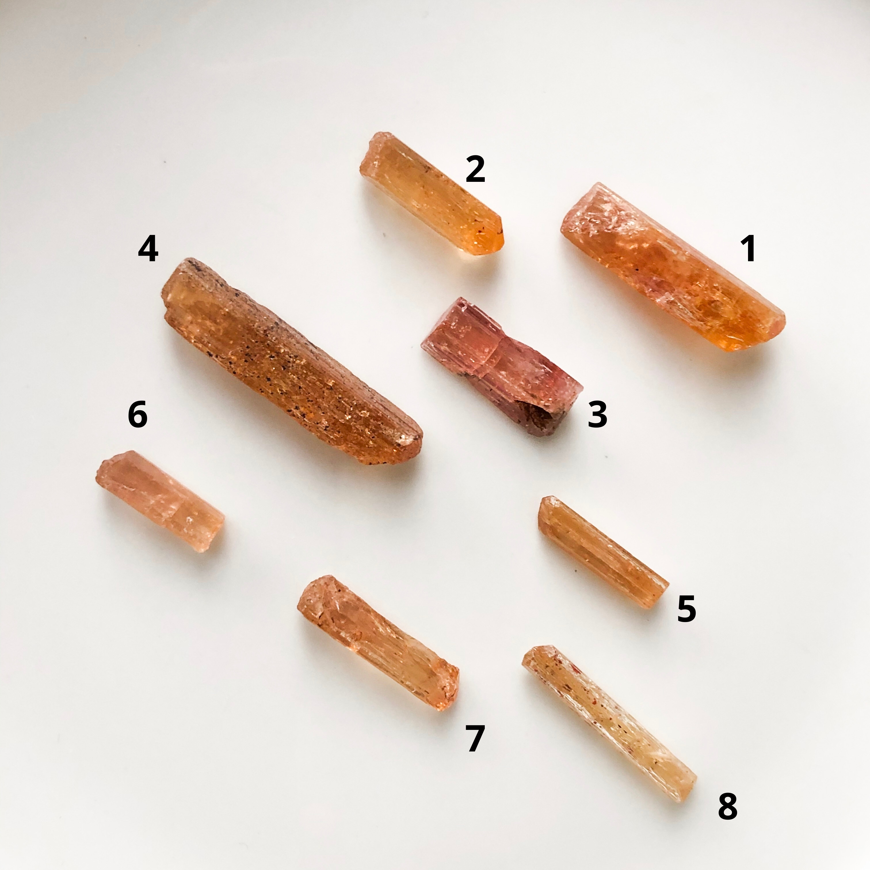 Imperial Topaz Stones - Natural Terminated Stones