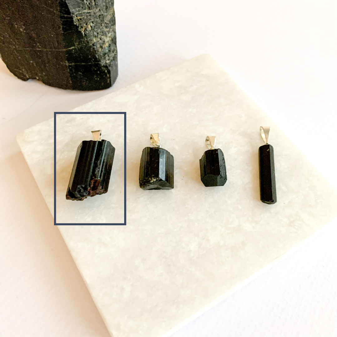 Pendant Black Tourmaline - Silver Plated