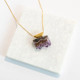 Amethyst - Mountain Top - Raw Pendant - Gold Plated