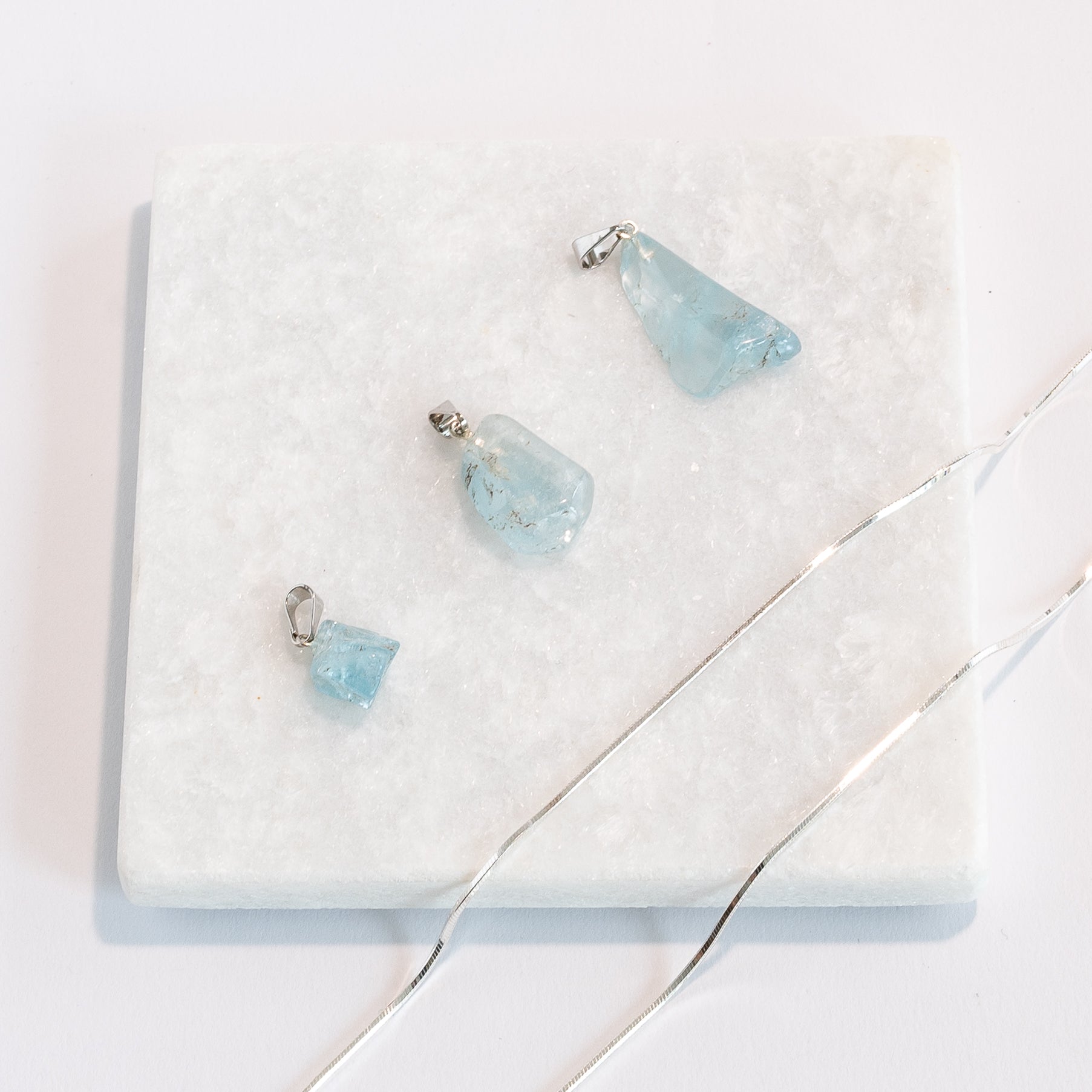 Pendant Aquamarine - Silver Plated