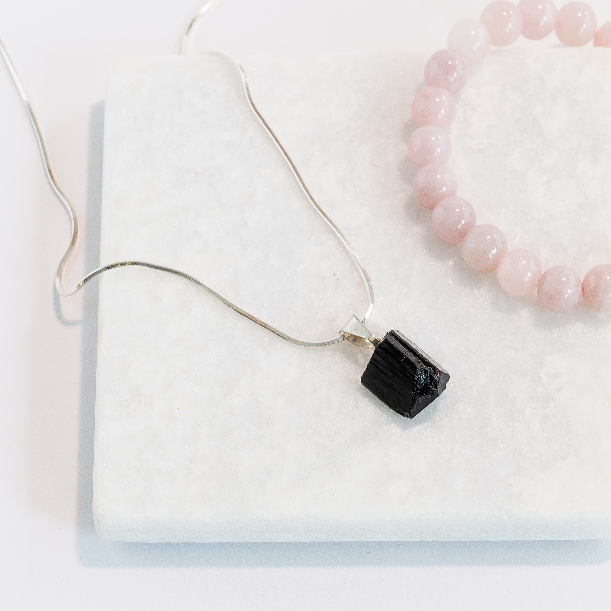 Pendant Black Tourmaline - Silver Plated