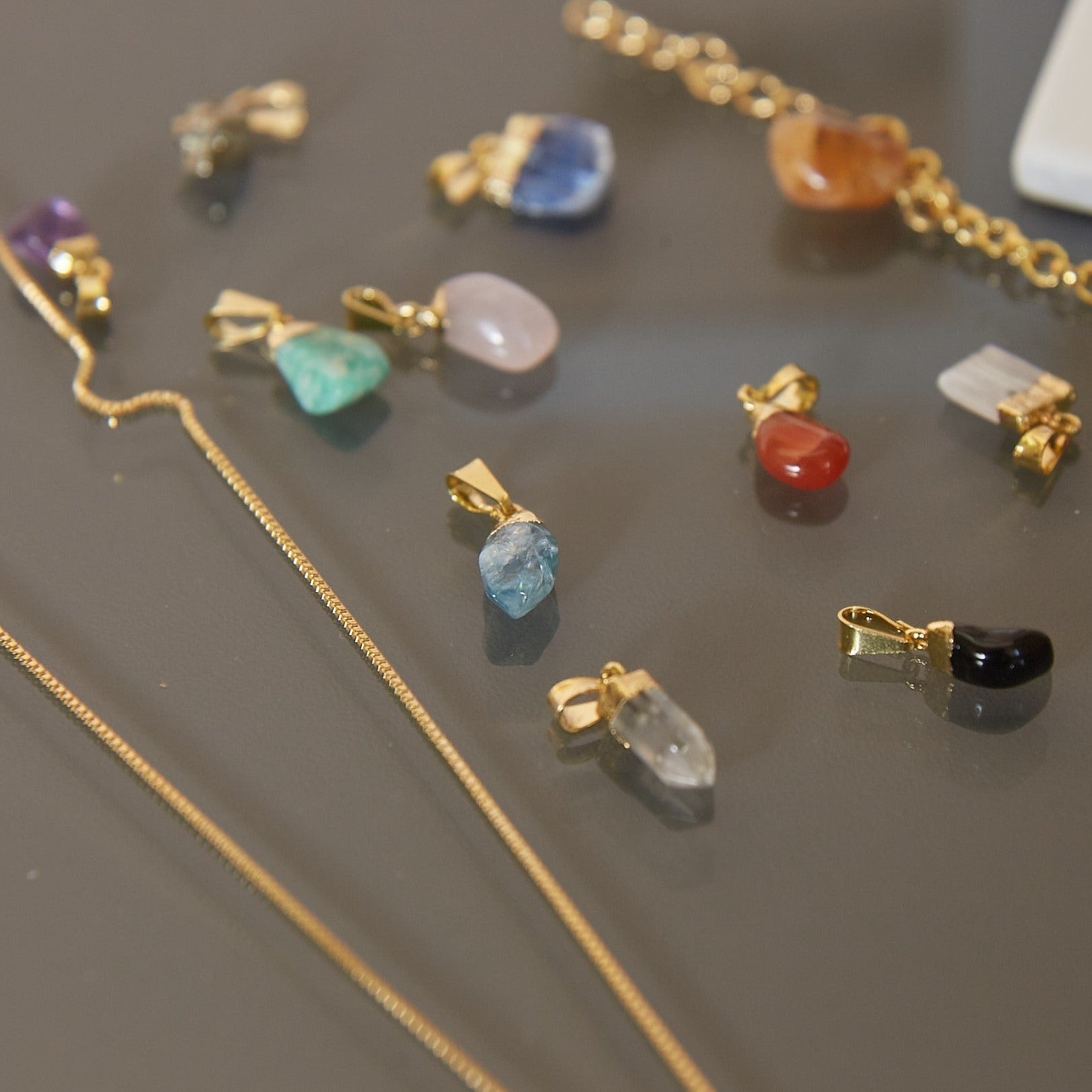 Mini Pendant Crystals - Gold Plated