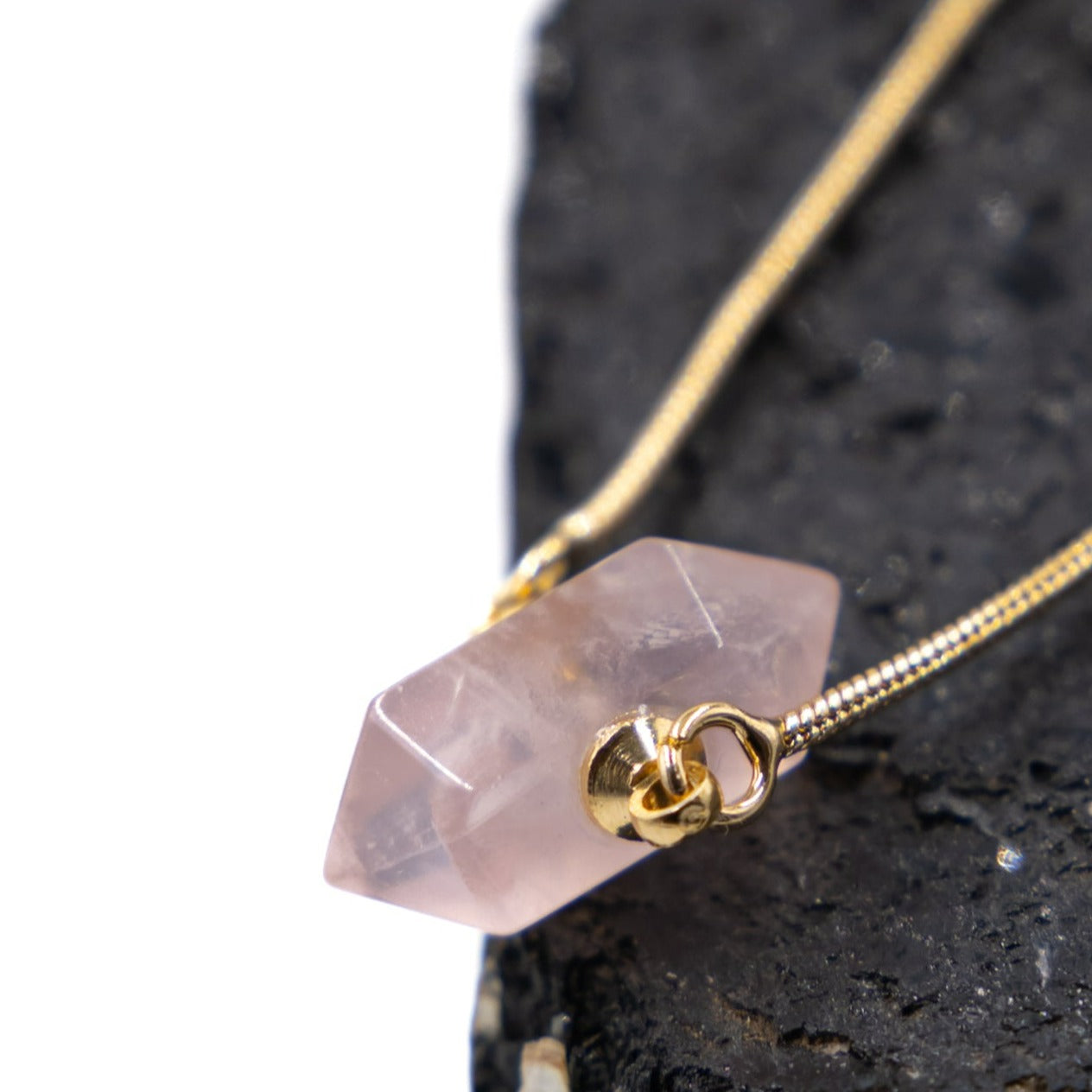 adjustable Two Points Bracelet rose quartz