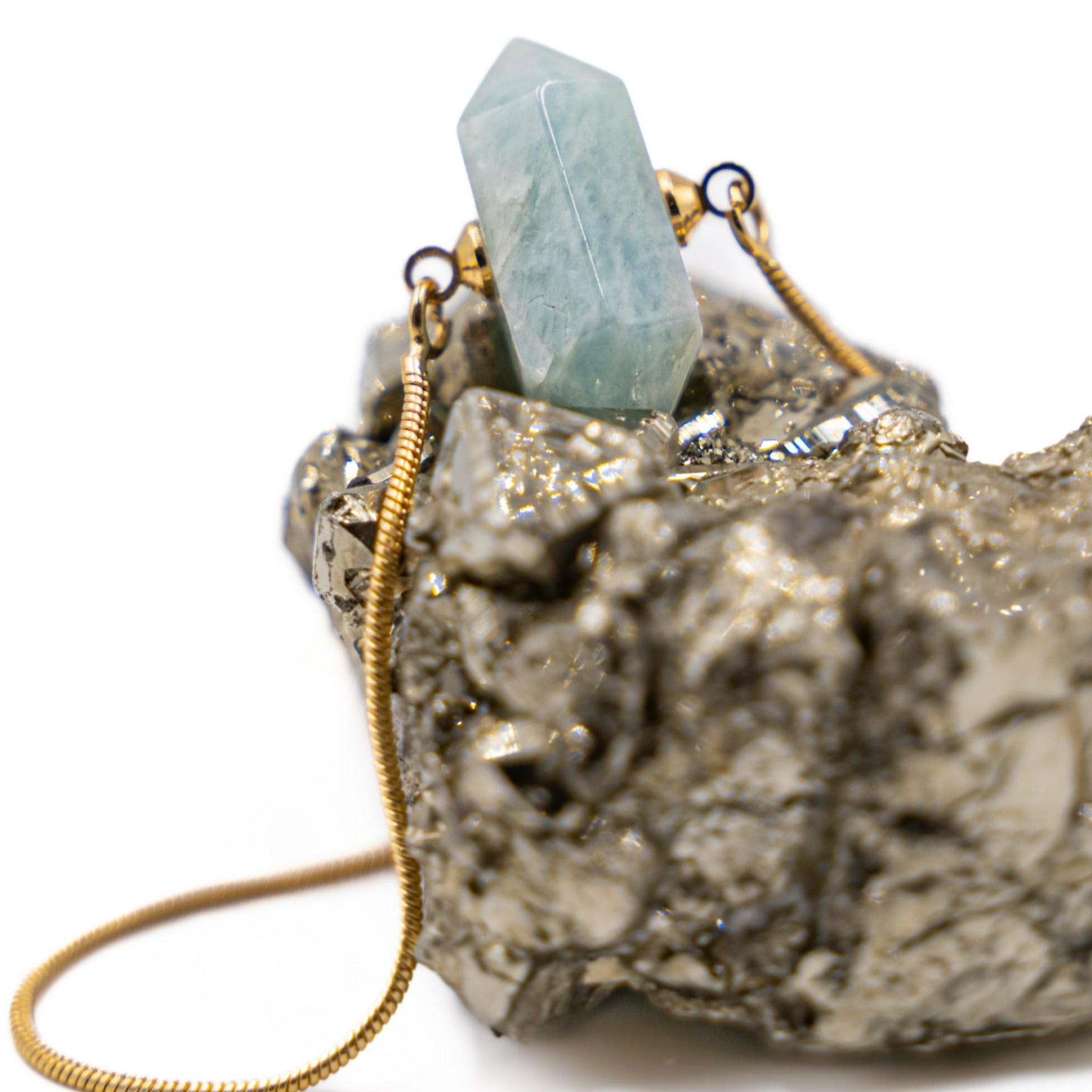 adjustable Two Points Bracelet aquamarine