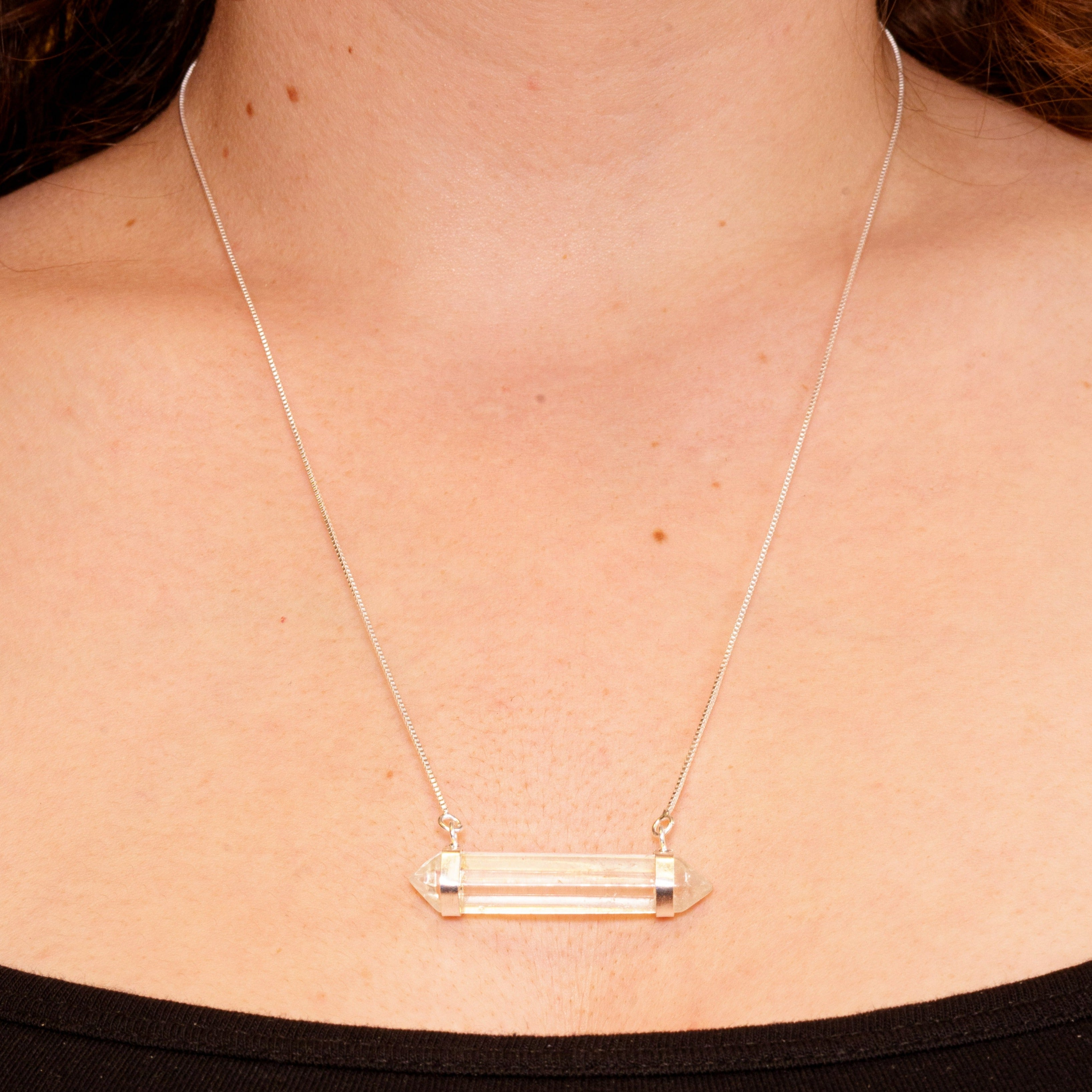 Various Stones - Two Pointed Horizontal - Necklace - Silver Plated
