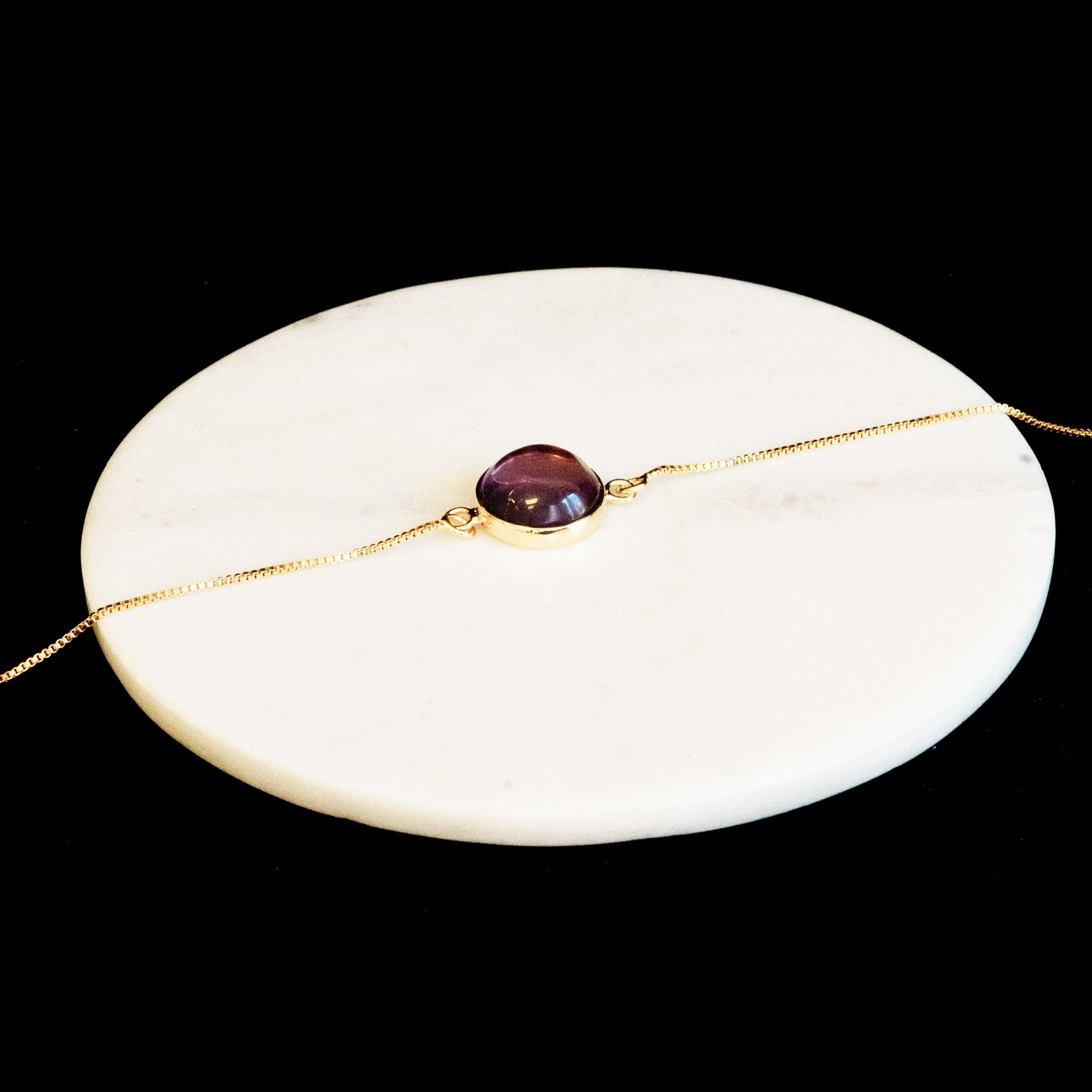 Amethyst & Rose Quartz - Mini Moon - Bracelet - Gold Plated