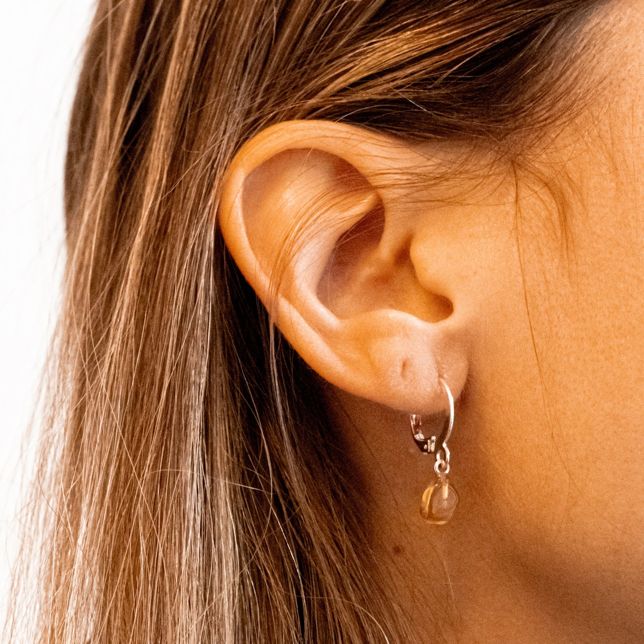 Various Crystals - Hoop Earrings - Silver Plated