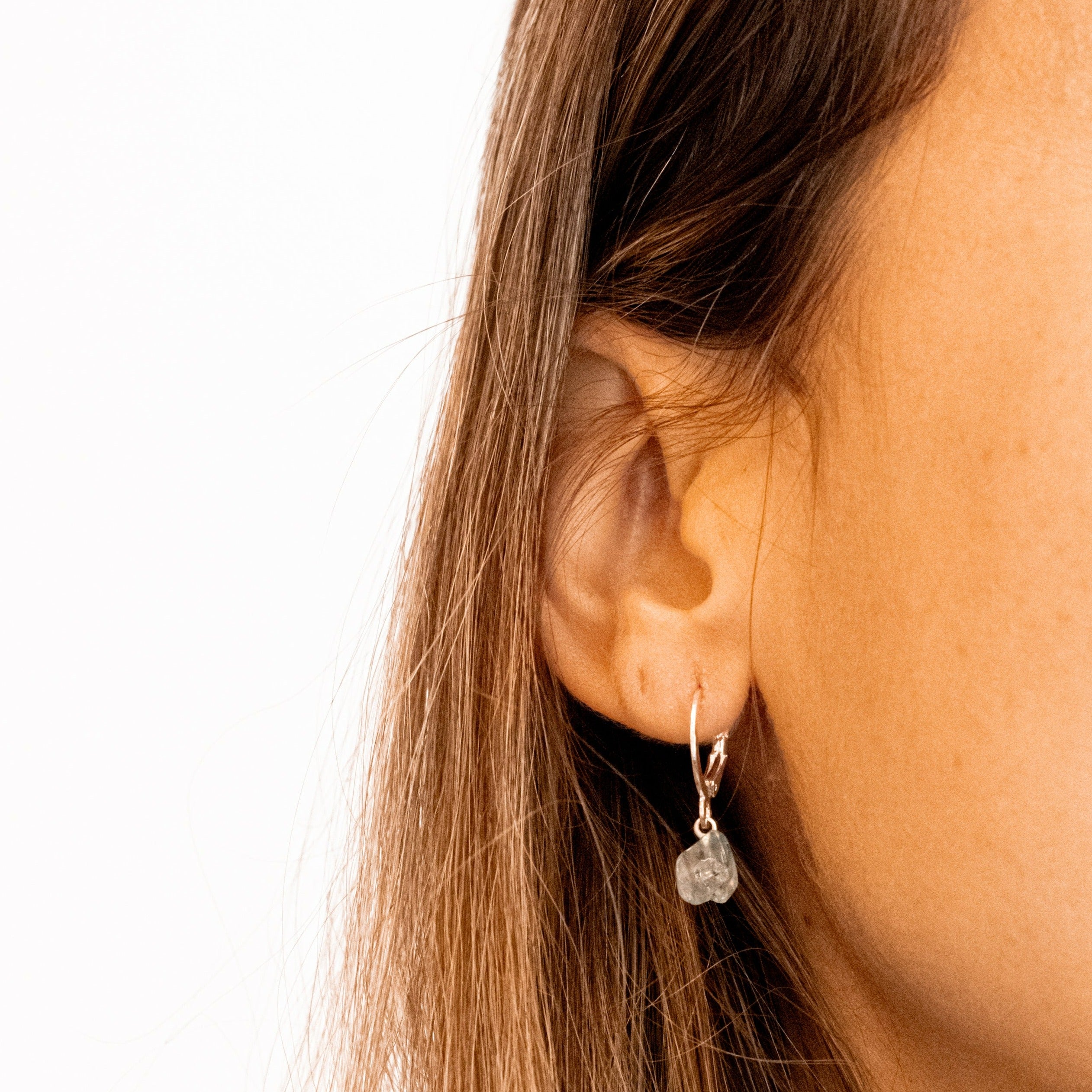 Various Crystals - Hoop Earrings - Silver Plated