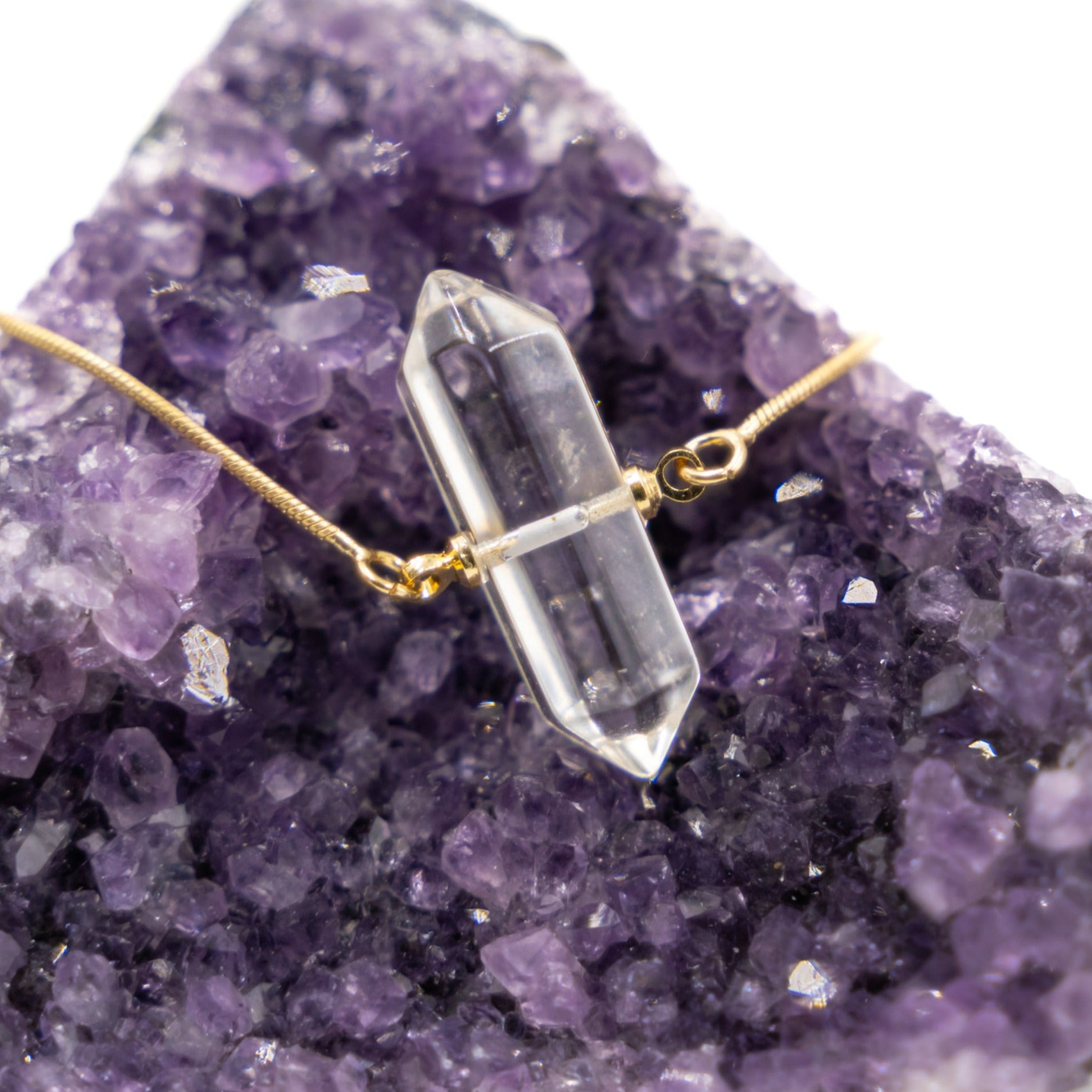 Adjustable Two Points Bracelet clear quartz#