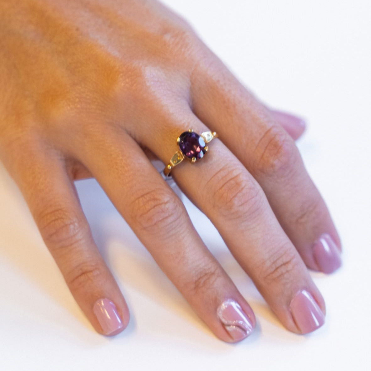 Amethyst Ring - 14k Solid Gold