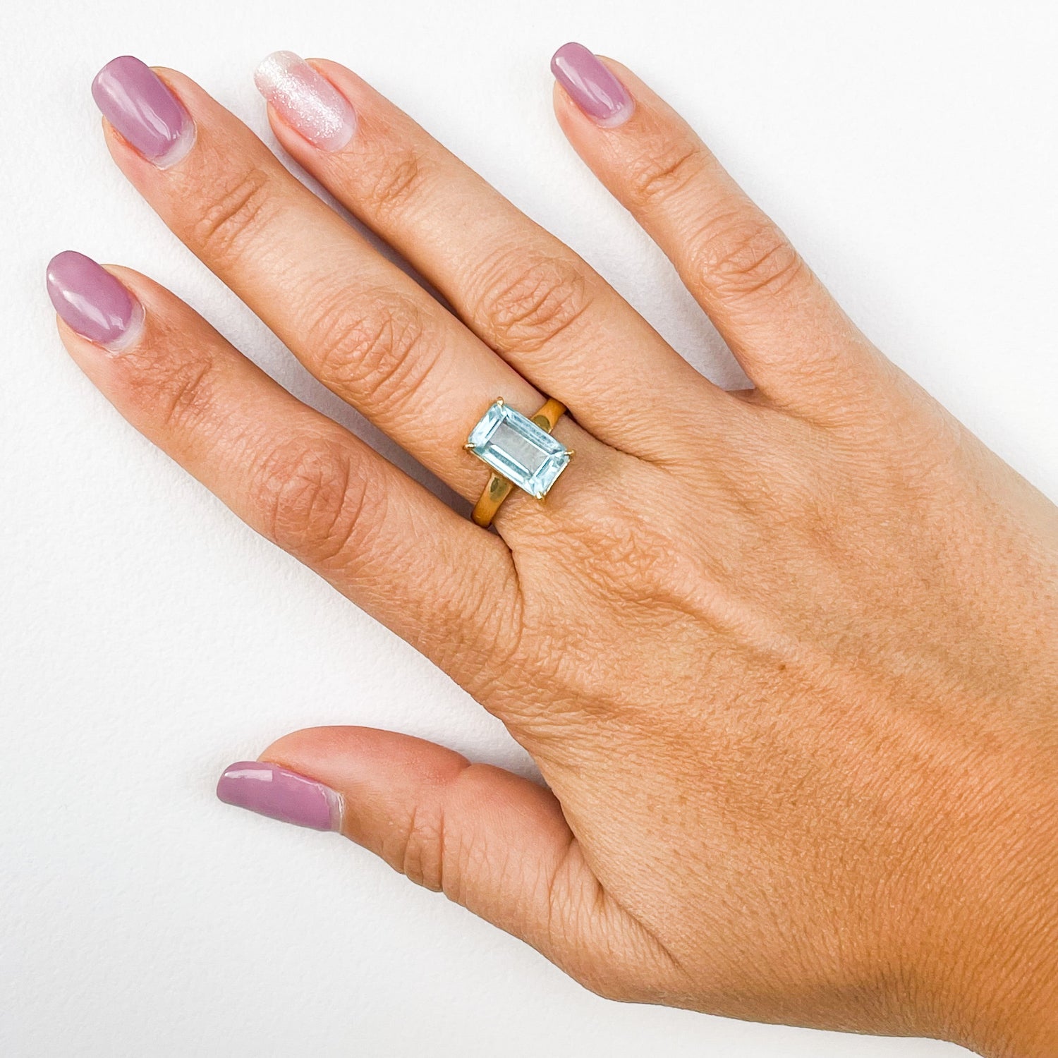 Blue Topaz Ring - Solid 14k Gold