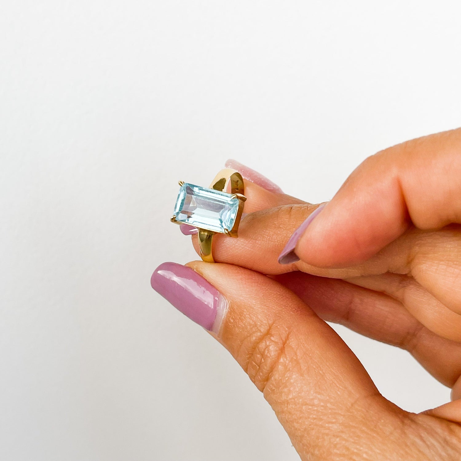 Blue Topaz Ring - Solid 14k Gold