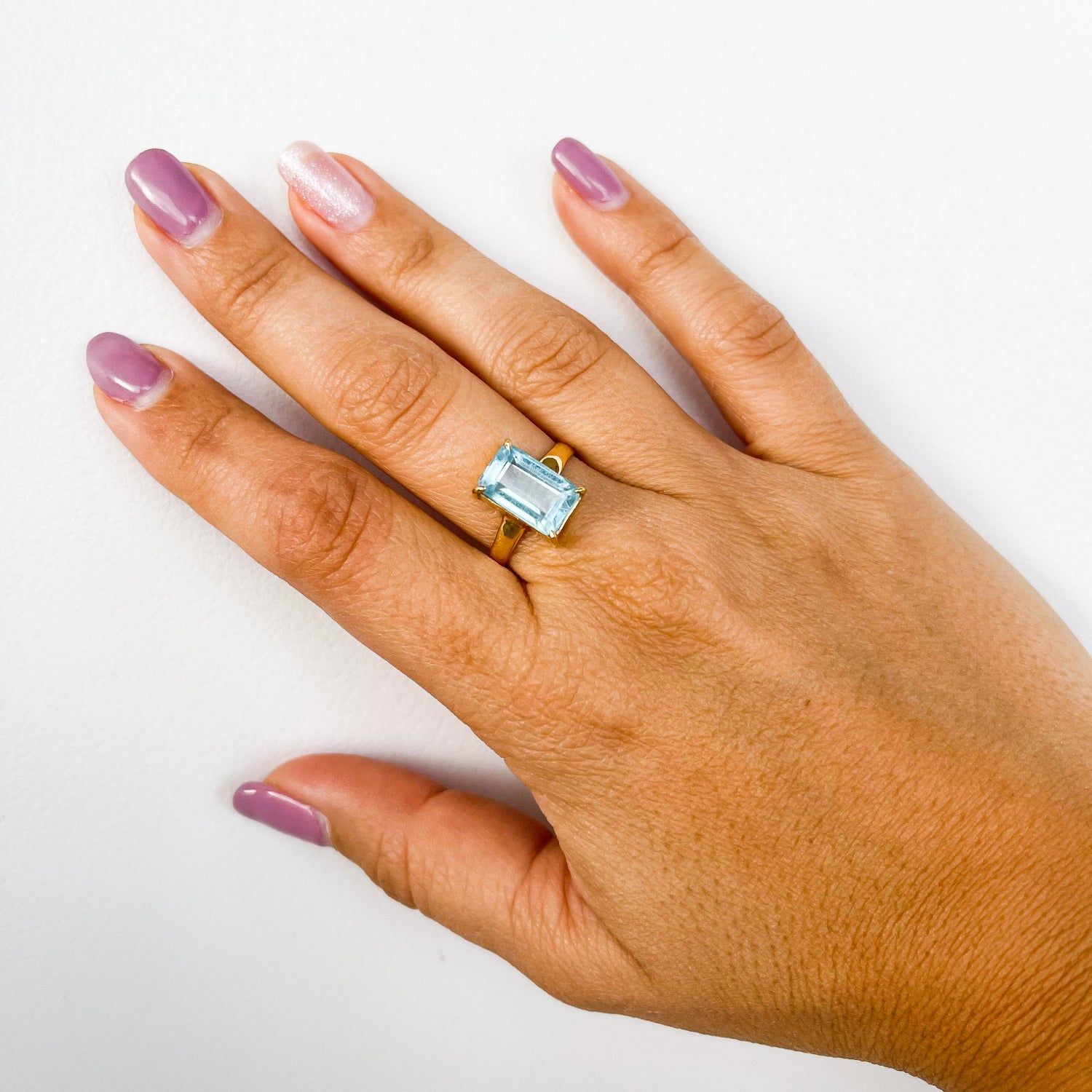 Blue Topaz Ring - Solid 14k Gold