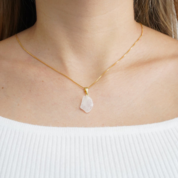 Morganite Necklace - 18k Gold Plated