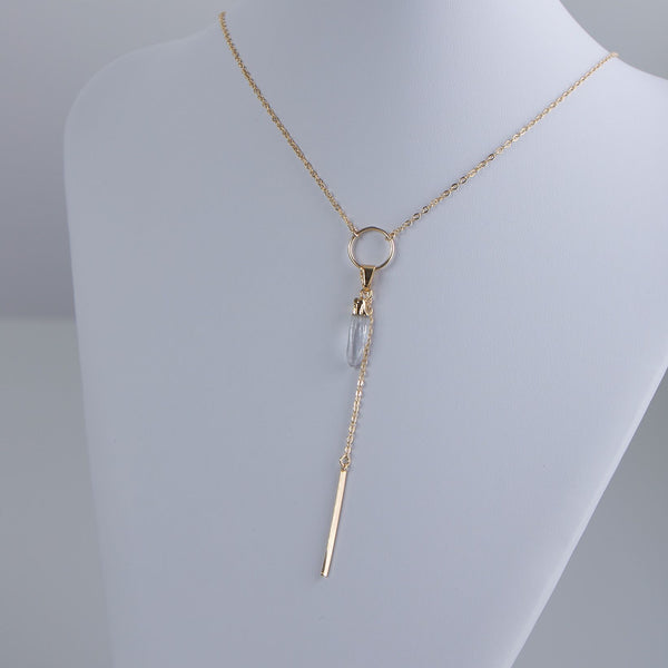Laser Quartz - Pristine Necklace - Gold Plated