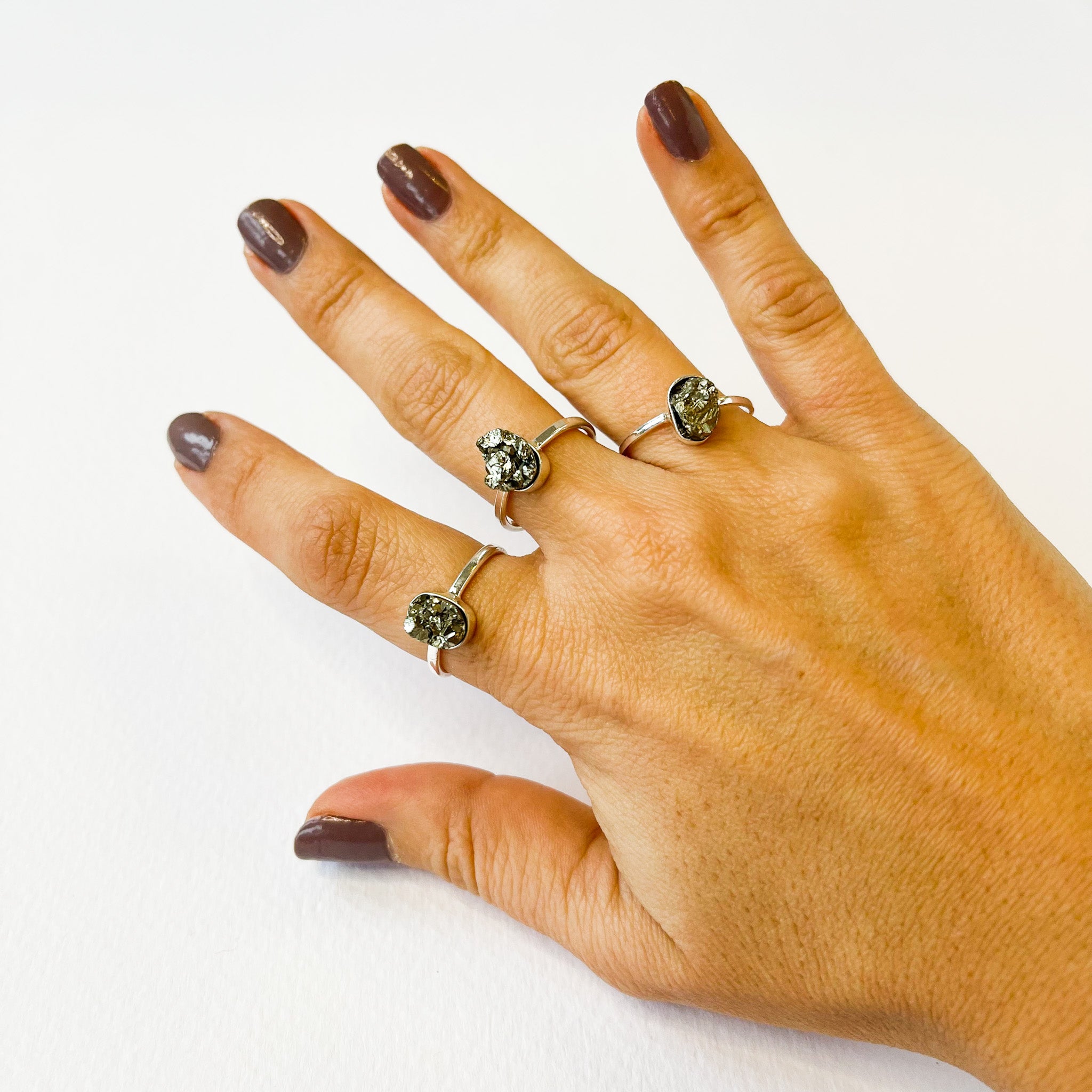 Pyrite - Raw Ring - Silver Plated