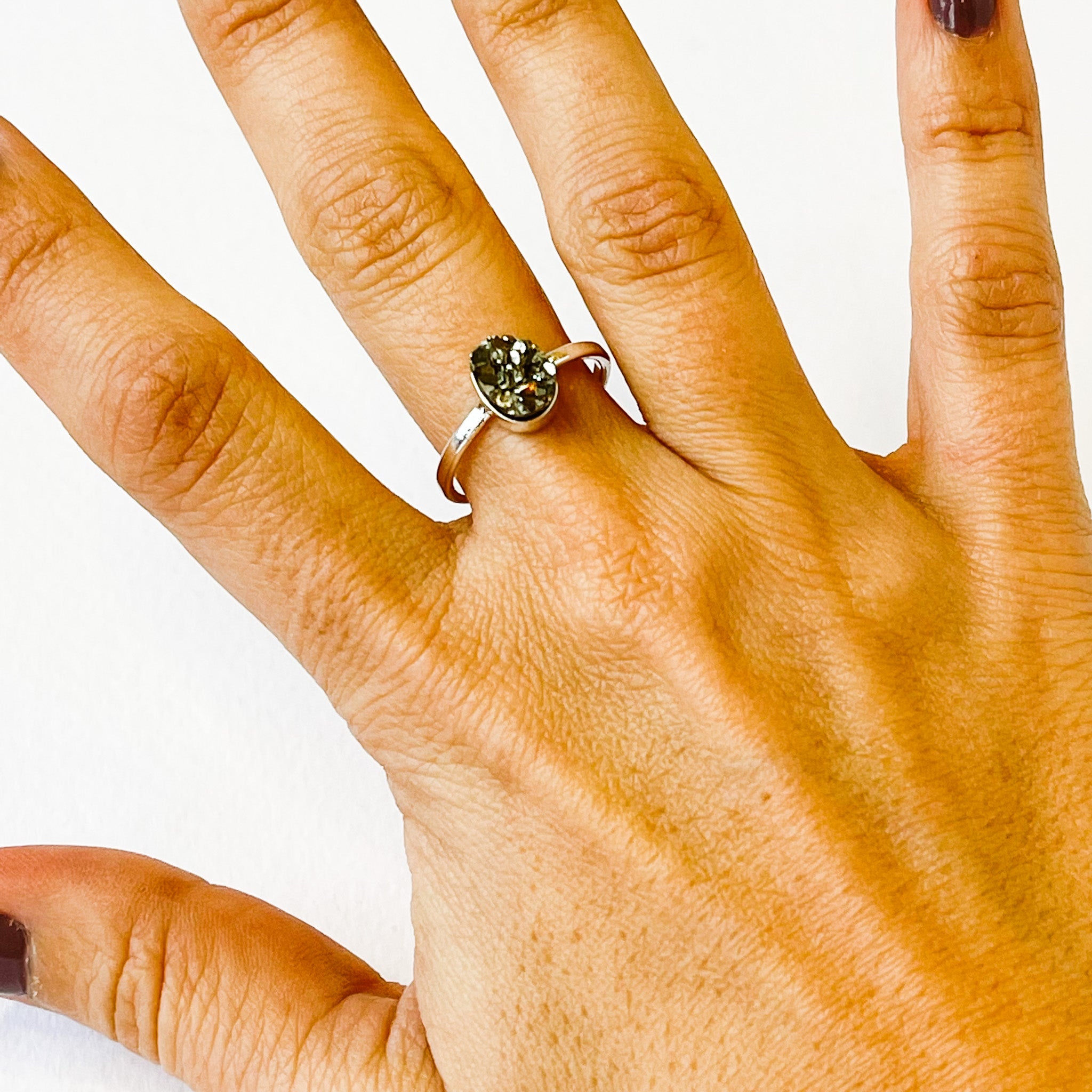 Pyrite - Raw Ring - Silver Plated