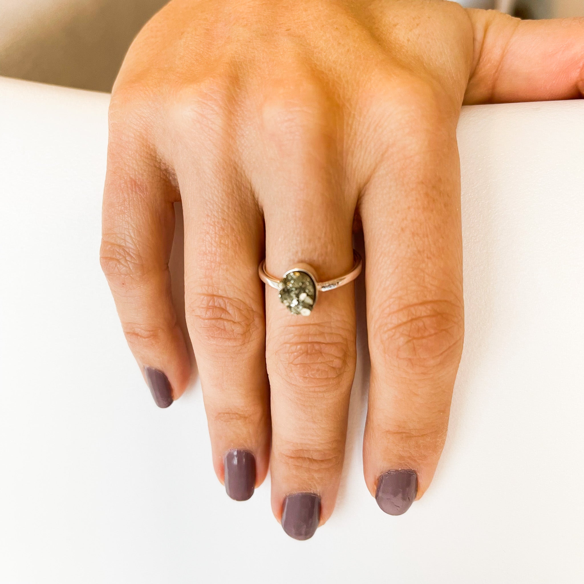 Pyrite - Raw Ring - Silver Plated
