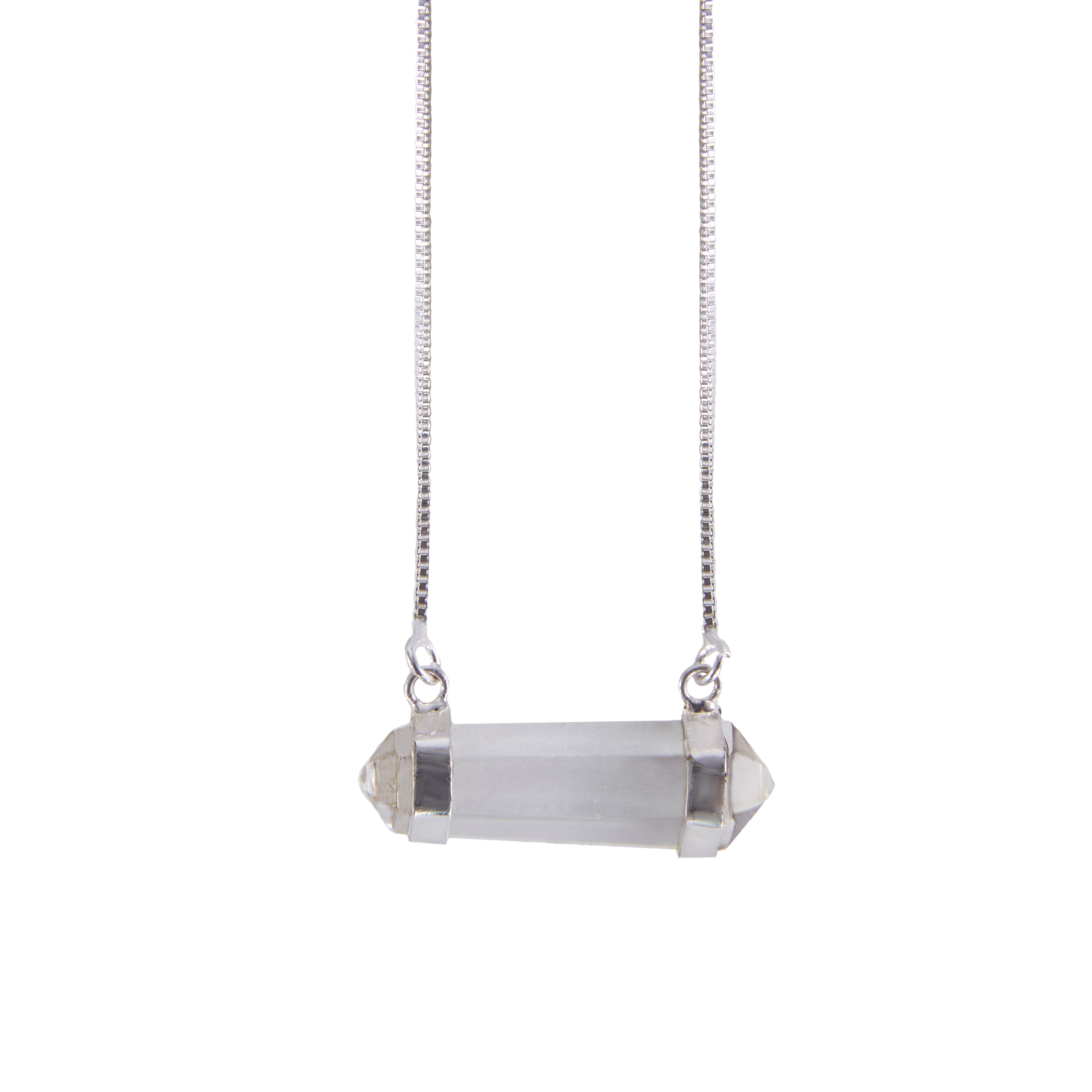Various Stones - Two Pointed Horizontal - Necklace - Silver Plated