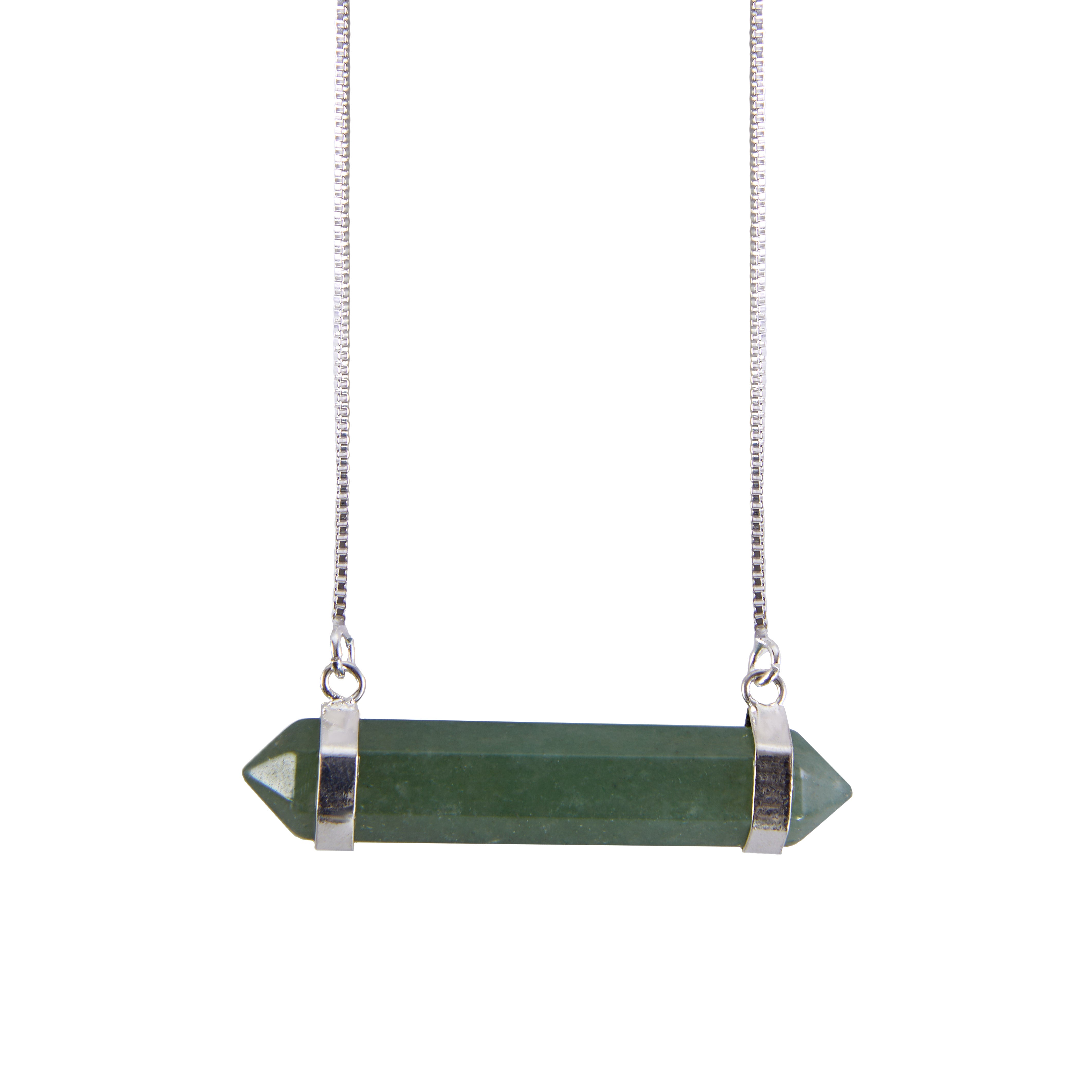 Various Stones - Two Pointed Horizontal - Necklace - Silver Plated