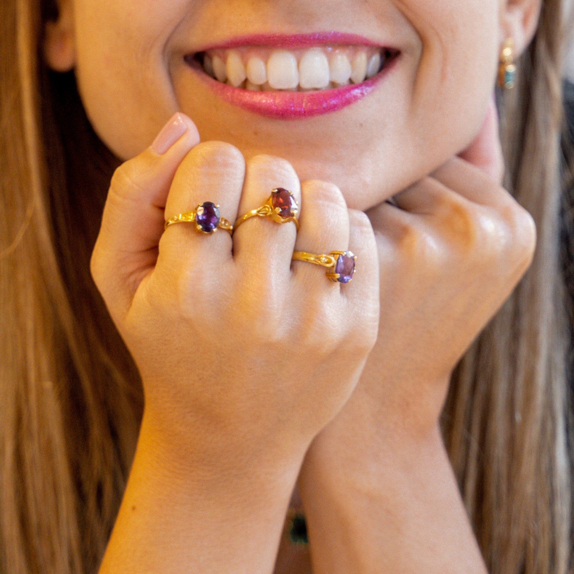 Amethyst Ring - 14k Solid Gold