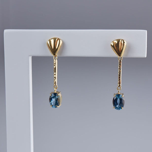 Brazilian Blue Sapphire 18k Gold Earring